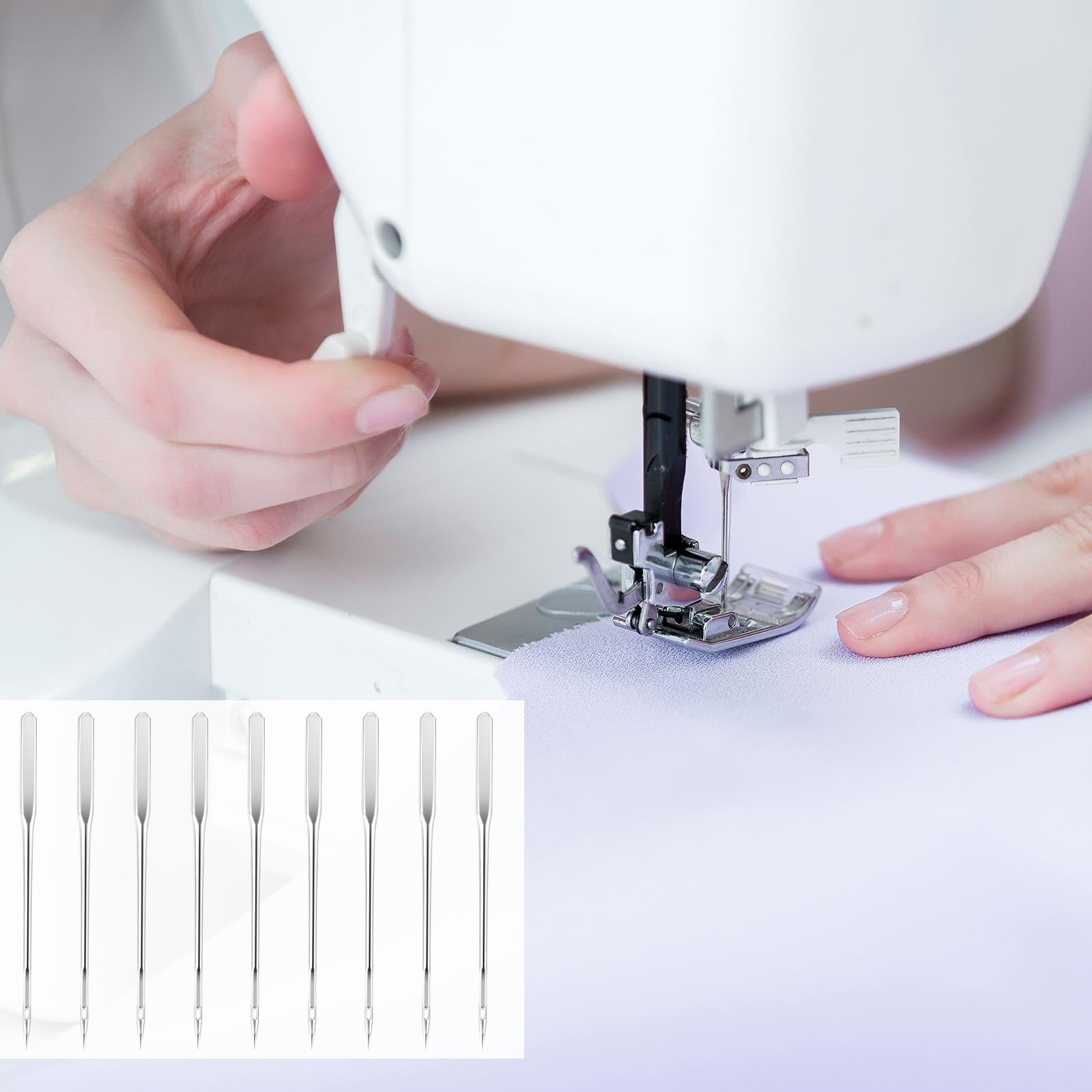 50 Pcs Universal Size 90/14 Heavy Duty Sewing Machine Needles - Compatible with Singer, Brother & Old Sewing Machines - Perfect for Quilting, Embroidery & General Sewing Projects