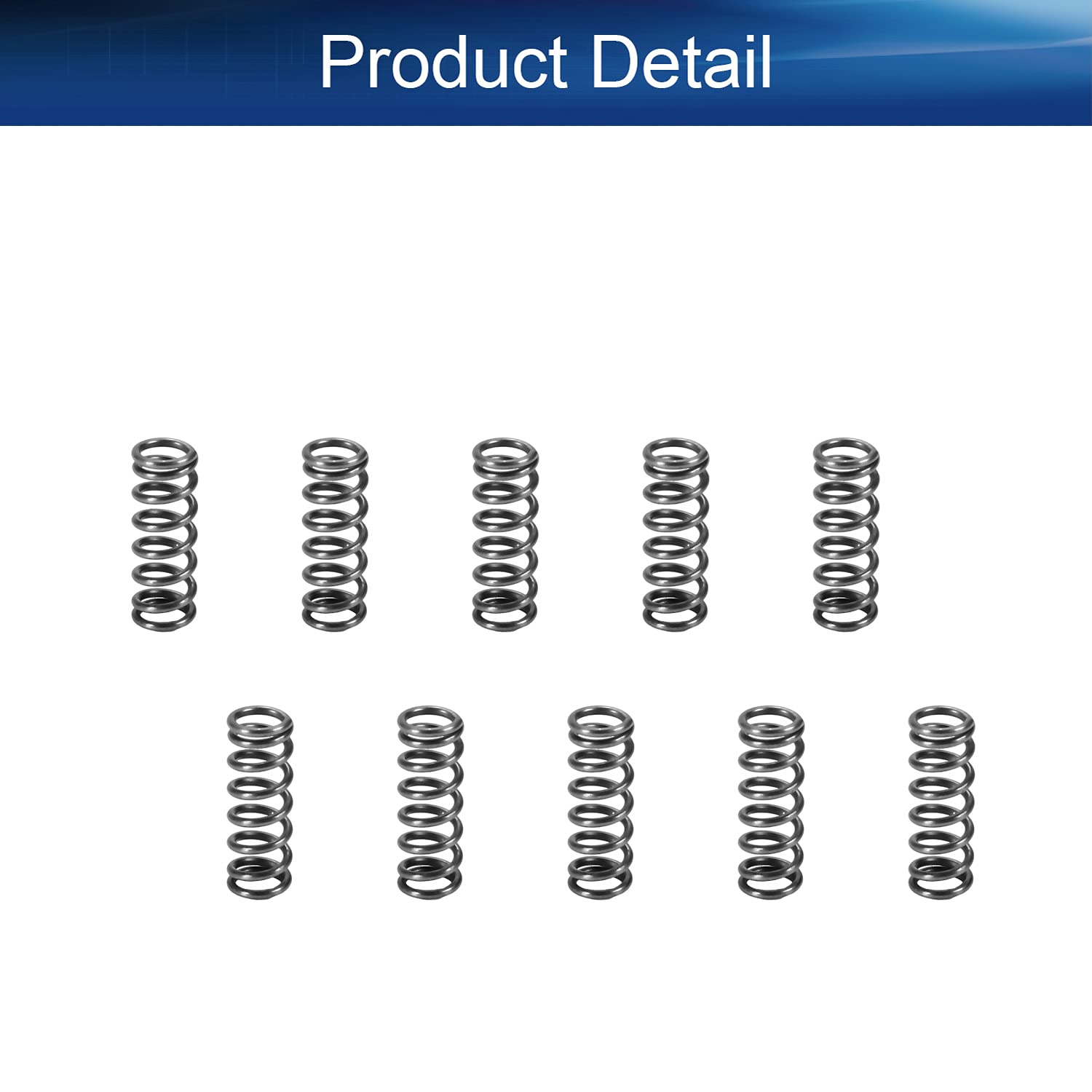 Yinpecly 10Pcs Small Coiled Extension Springs - 1mm Wire Dia, 7mm OD, 20mm Length - High-Quality Spring Steel for Ballpoint Pens, Office Supplies & DIY Repair Projects - Perfect for Pen Mechanisms, Crafts and Small Mechanical Applications