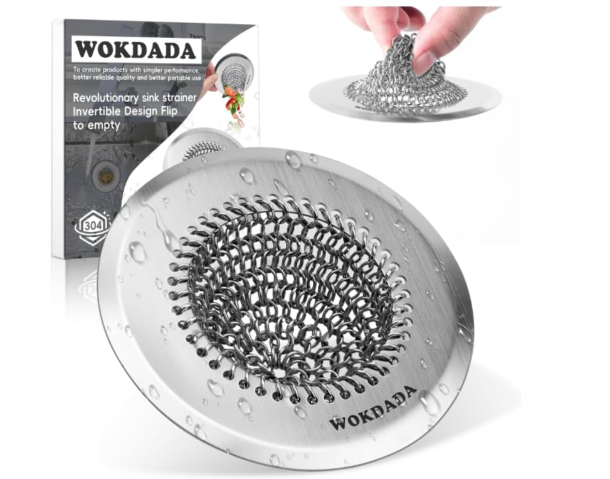 304 Stainless Steel Sink Drain Strainer - Reversible Easy Clean Mesh Garbage Disposal Food Catcher | Rust-Proof Kitchen Sink Filter for Smooth Drainage | Perfect for Home Kitchen, Restaurant & Commercial Use