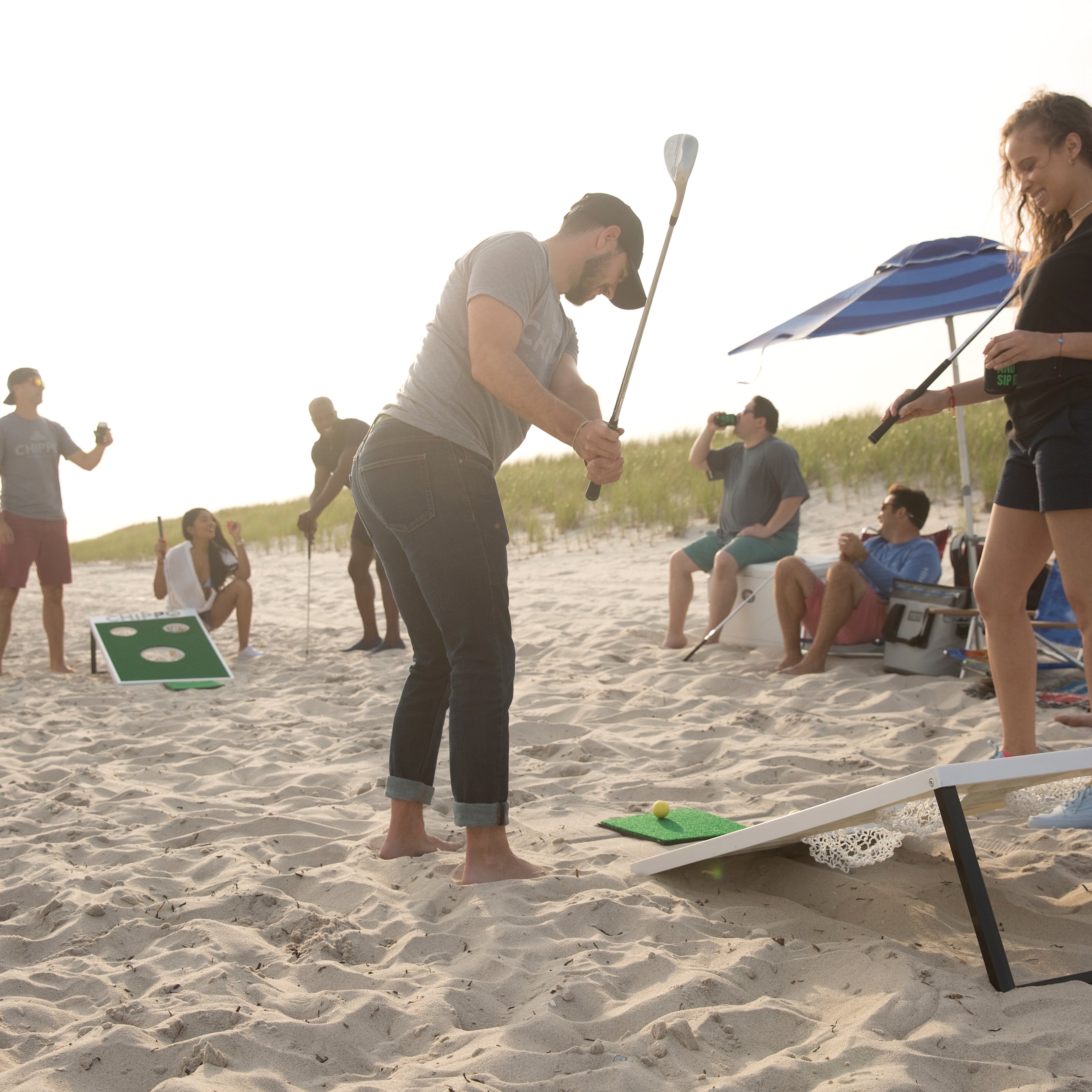 Chippo Golf & Beach Game Set - 2-in-1 Outdoor Sports Bundle for Backyard, Beach & Tailgating Fun | Perfect for Parties, Picnics & Family Gatherings