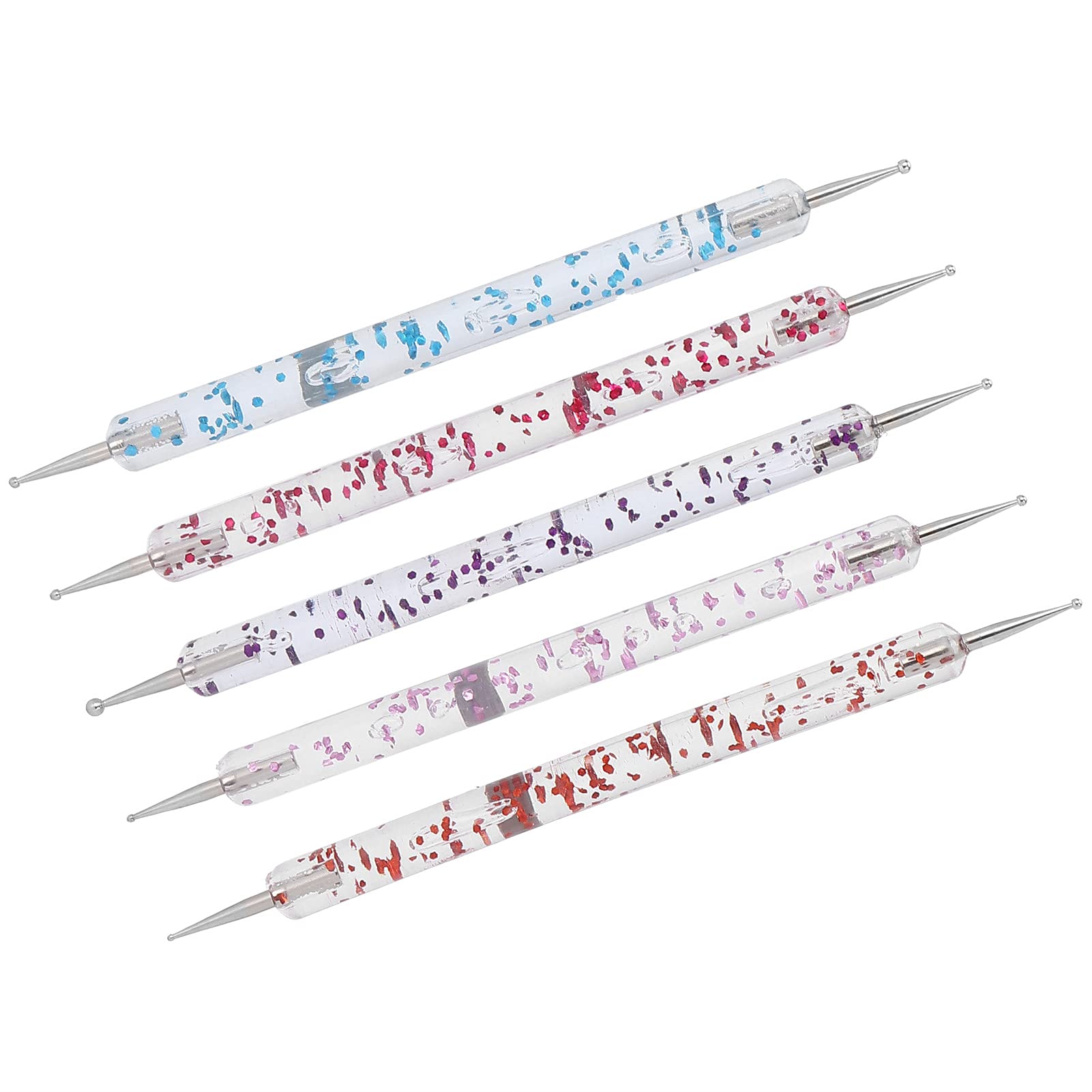 Dotting Pen & Nail Art Brushes Set - Double Ended Professional Nail Polish Tools for Women & Girls - Perfect for Fine Painting, Nail Art Designs & DIY Manicures at Home or Salon
