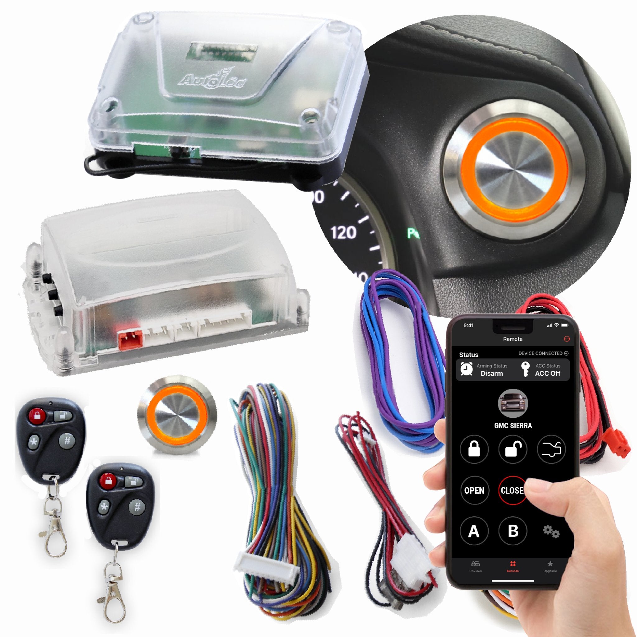 1903 Rambler Model F Billet Push Button Switch - Engine Start Stop & Remote Start Keyless Entry Kit for Classic Car Restoration & Hot Rod Customization