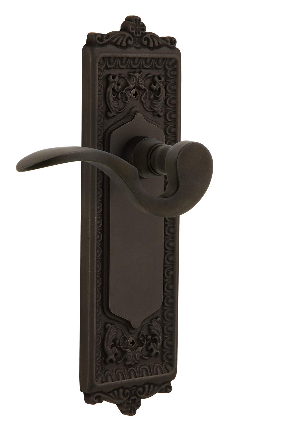 Nostalgic Warehouse Egg & Dart Plate Passage Manor Lever in Oil-Rubbed Bronze - Vintage Style Door Handle for Classic Home Decor, Perfect for Victorian & Traditional Interior Design