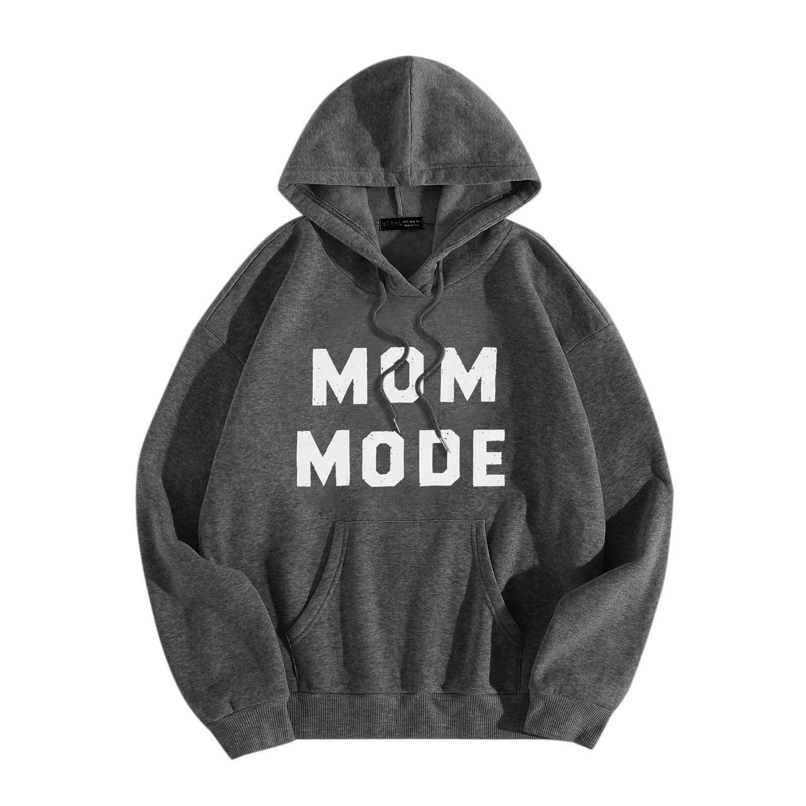 Women's Hooded Print Round Neck Long Sleeve Sweatshirt - Soft Cotton Pullover Tops for Casual Wear, Gym & Layering
