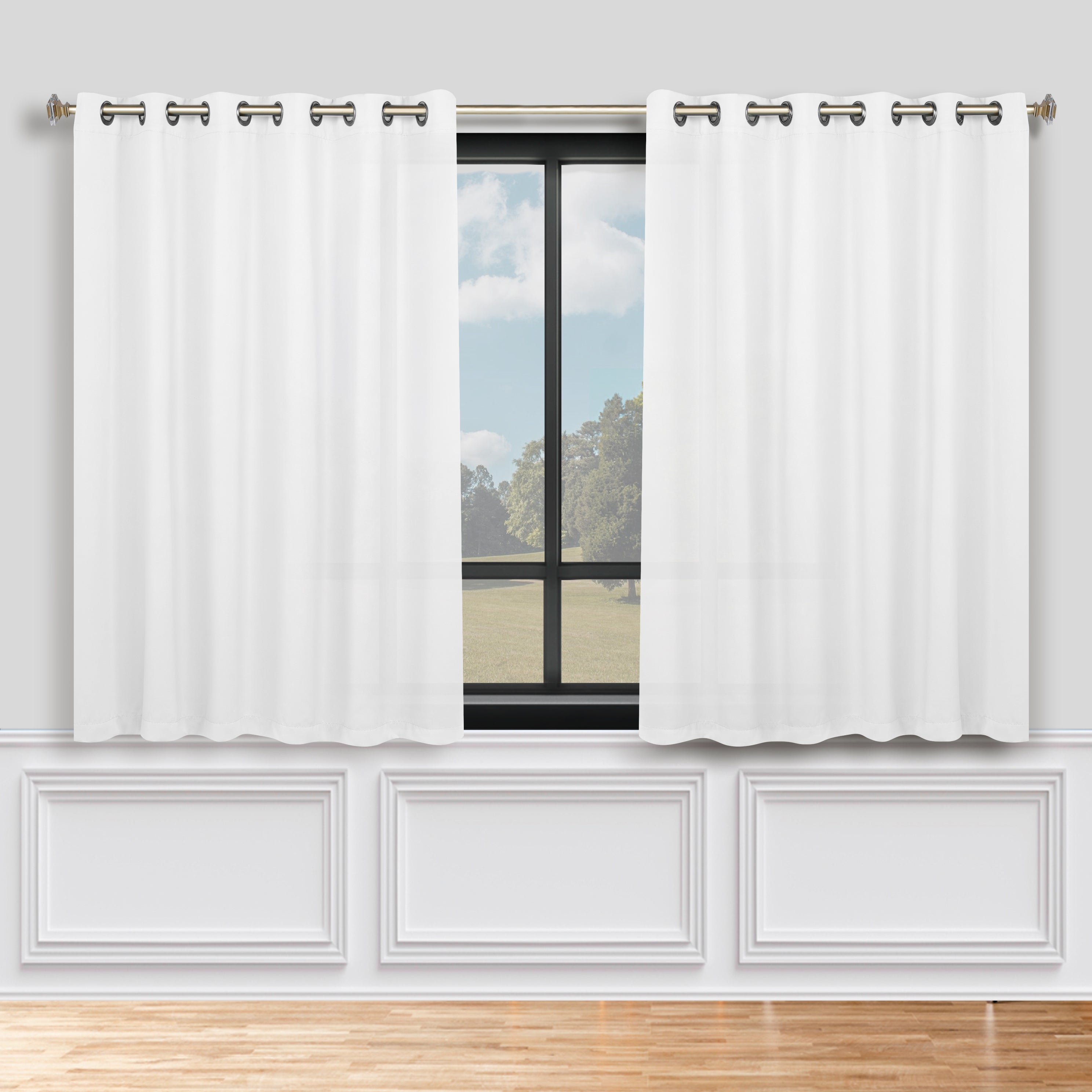 Classic Modern Solid Blackout Curtain Panels - Set of 2 for Bedroom & Living Room - Light Blocking Thermal Insulated Window Drapes for Home Decor