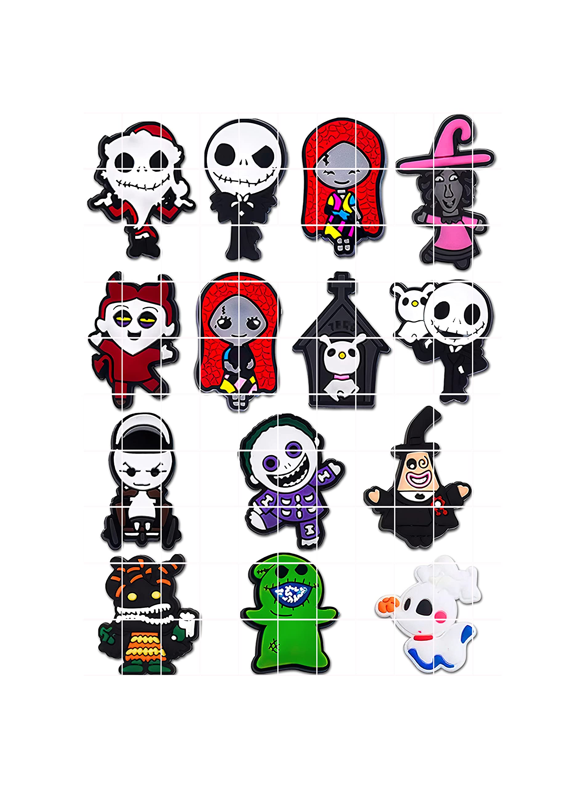 14pcs Halloween Shoe Charms - Scary Skull & Horror Movie Themed Buckle Accessories for Clogs & Sandals - Perfect for Christmas, Fall Anime Gifts - Decorate Shoes for Women, Men, Kids & Adults (Great for Cosplay, Themed Parties & Unique Fashion Statements)