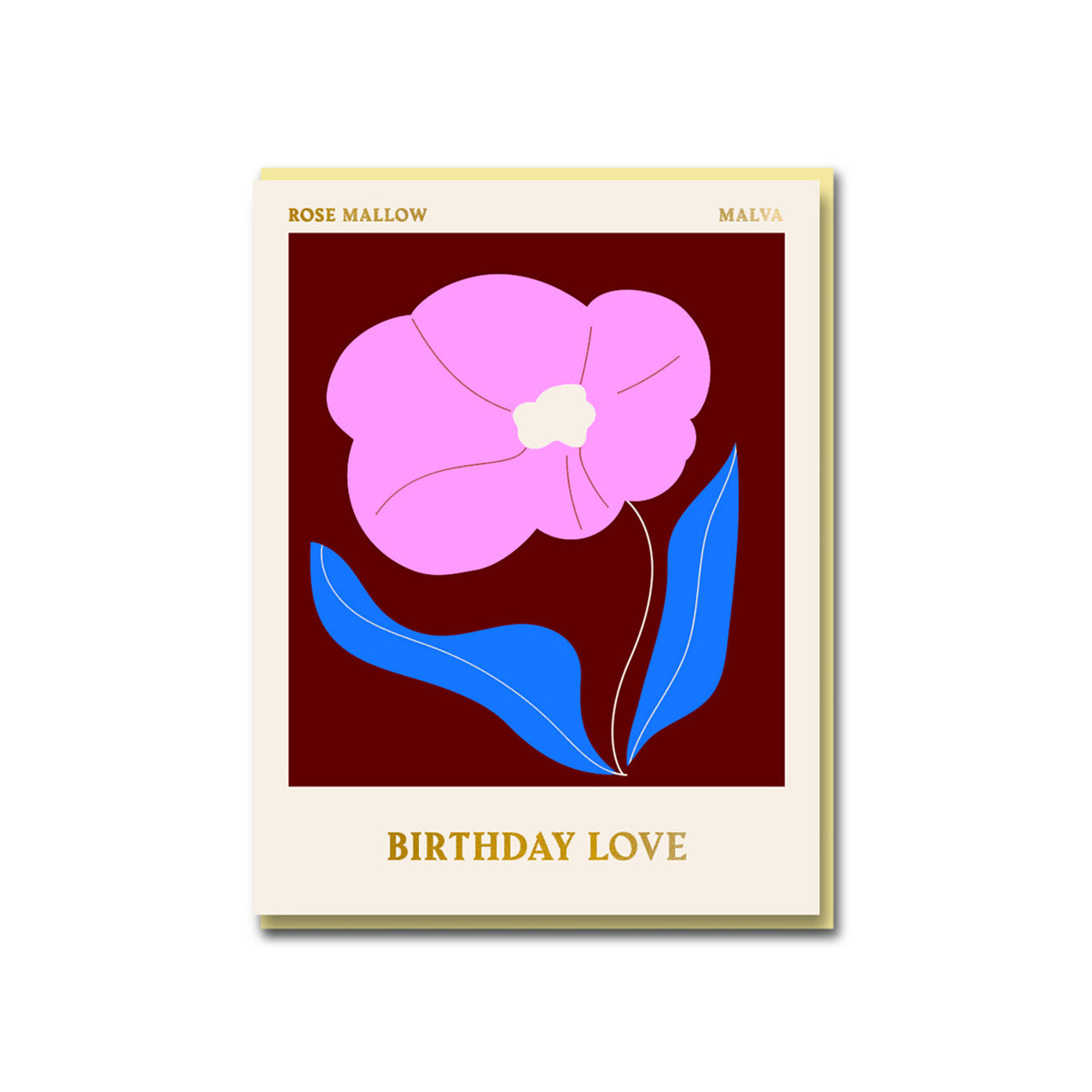 Beautiful Rose Mallow Birthday Greeting Card with Love Message - Perfect for Anniversaries, Valentine's Day & Special Occasions