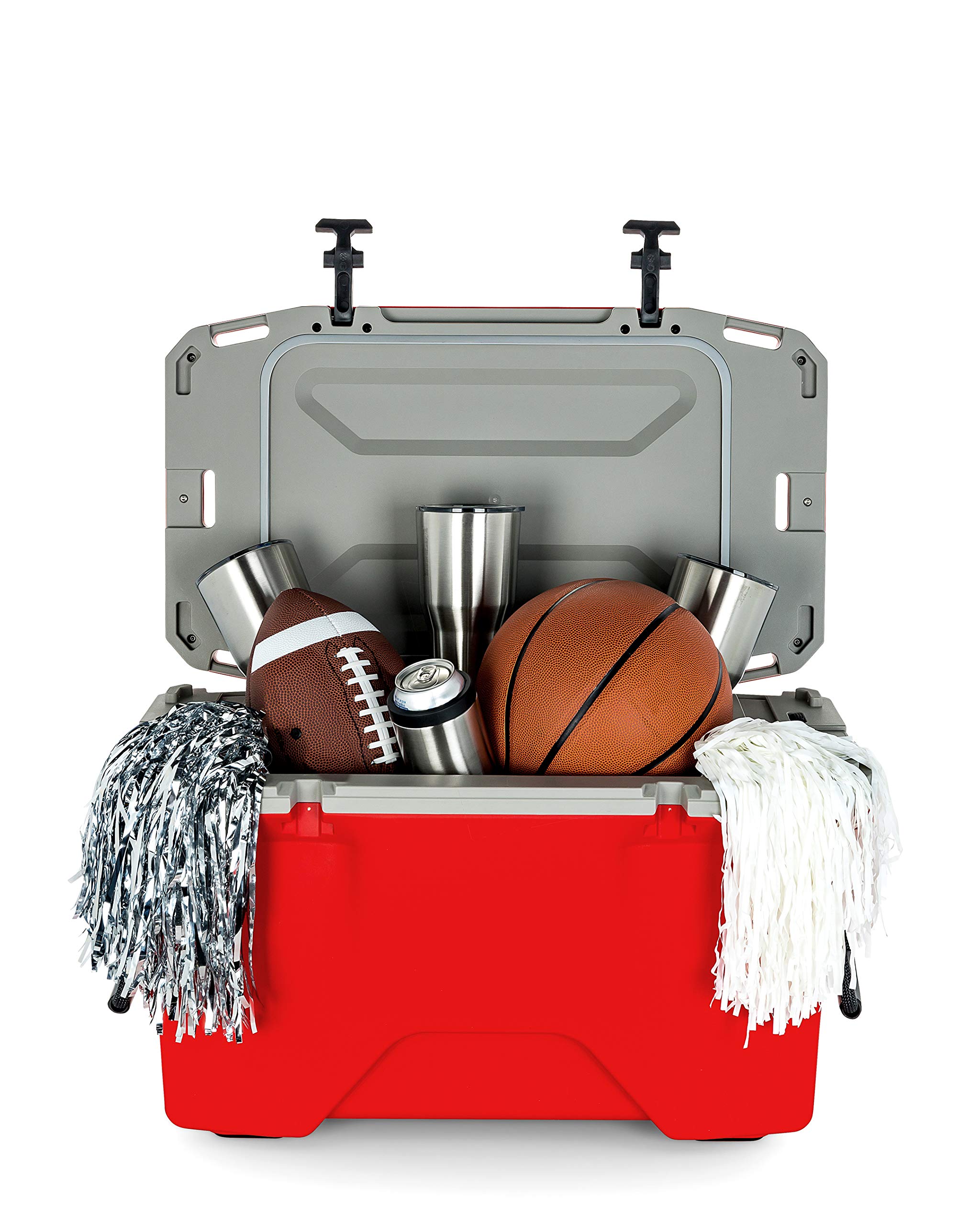 Camco Currituck 30 Quart Cooler - Heavy Duty Insulated Cooler for Camping, Hunting, Fishing & Tailgating - Includes Cooler Basket (51752) - Perfect for Outdoor Adventures, Beach Trips & Picnics