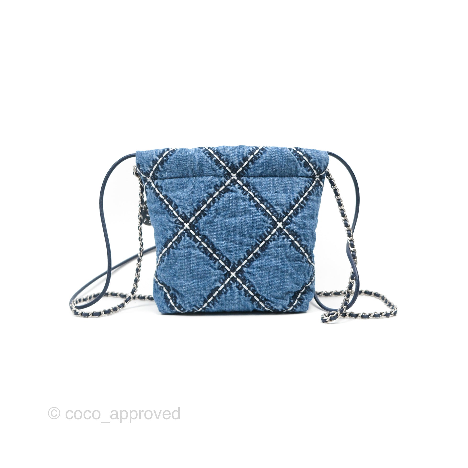 Chanel 22 Mini Bag Quilted Blue Denim Crossbody Bag - Luxury Designer Handbag for Women | Perfect for Date Night, Parties & Everyday Use
