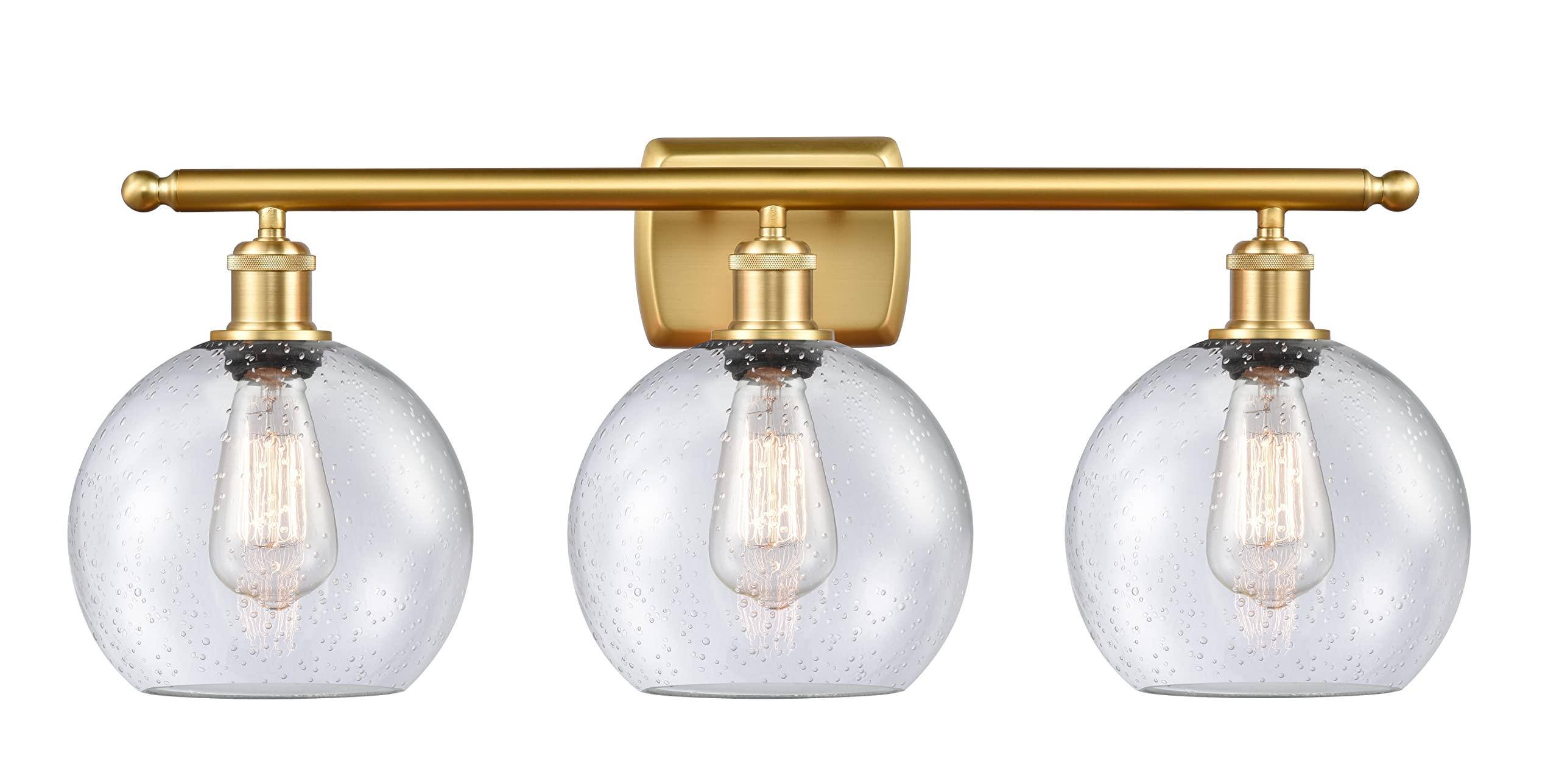 516-3W-SG-G124 LED Bare Bulb with 1 Light Cord Set in Satin Gold - Vintage Edison Style Lighting for Home Decor, Cafe, Restaurant, and Wedding Ambiance