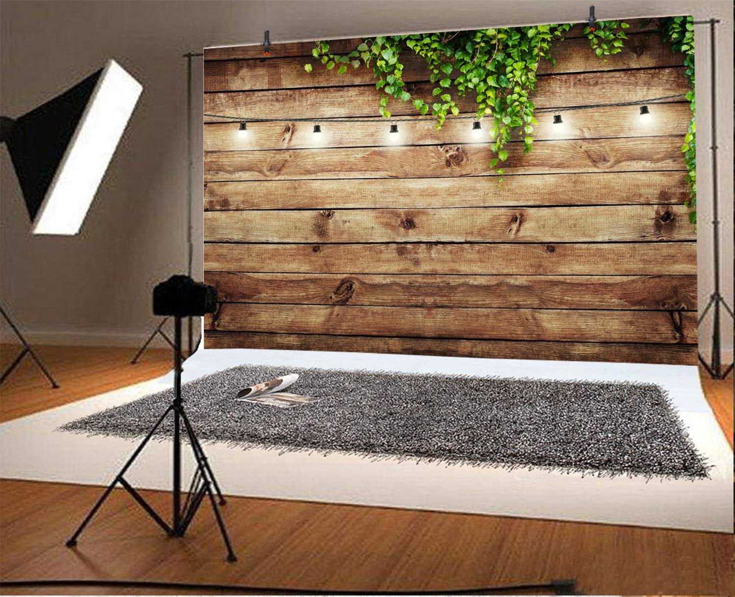 Baocicco 8x6.5ft Valentine's Day Backdrop - Romantic Floral Photography Background with Wood Texture for Couples Portraits | Perfect for Wedding, Anniversary & Engagement Photo Shoots