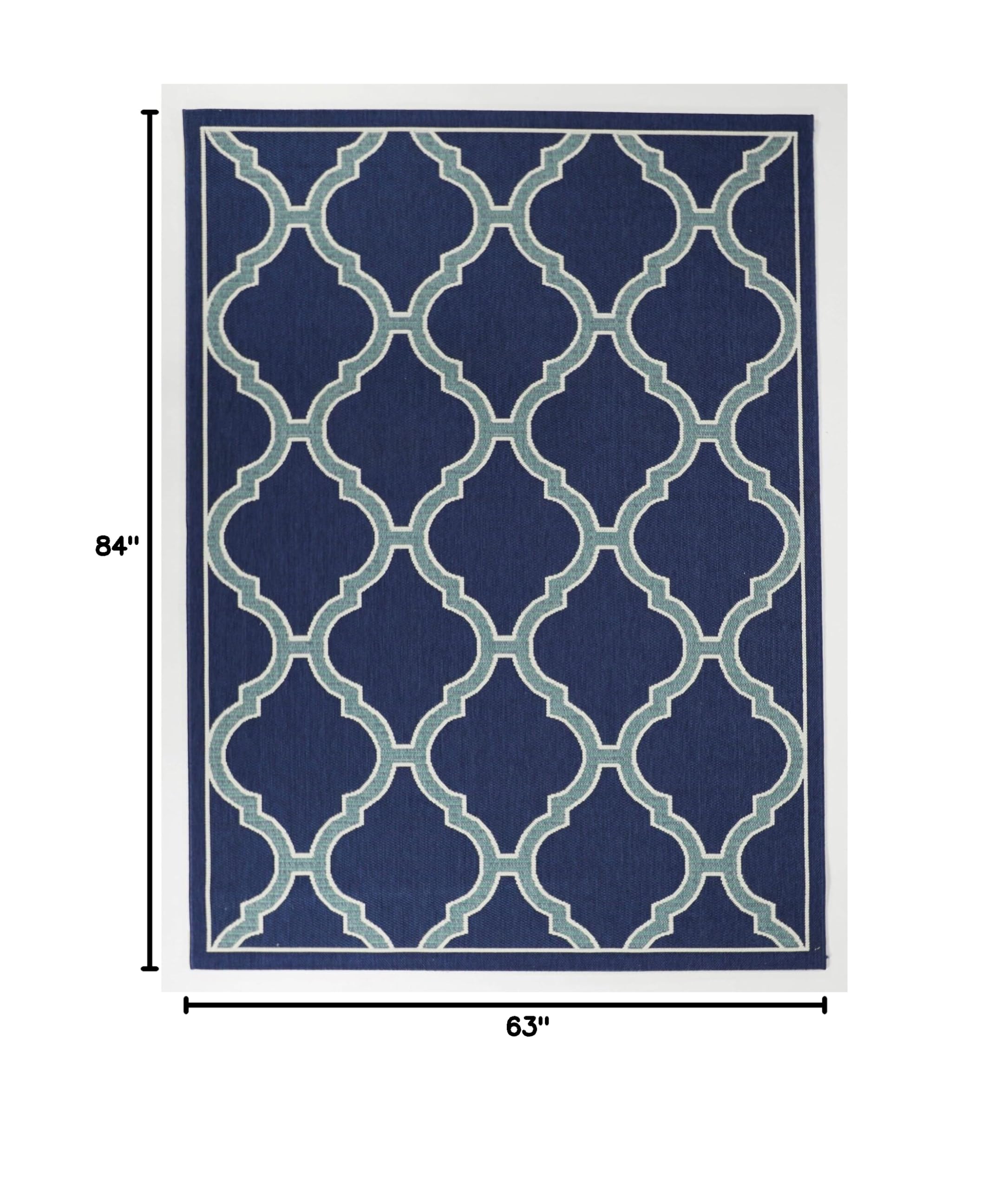 Amalie Trellis Indoor/Outdoor Area Rug - Non-Slip, Washable, Durable - Perfect for Living Room, Bedroom, Patio & Deck Decor