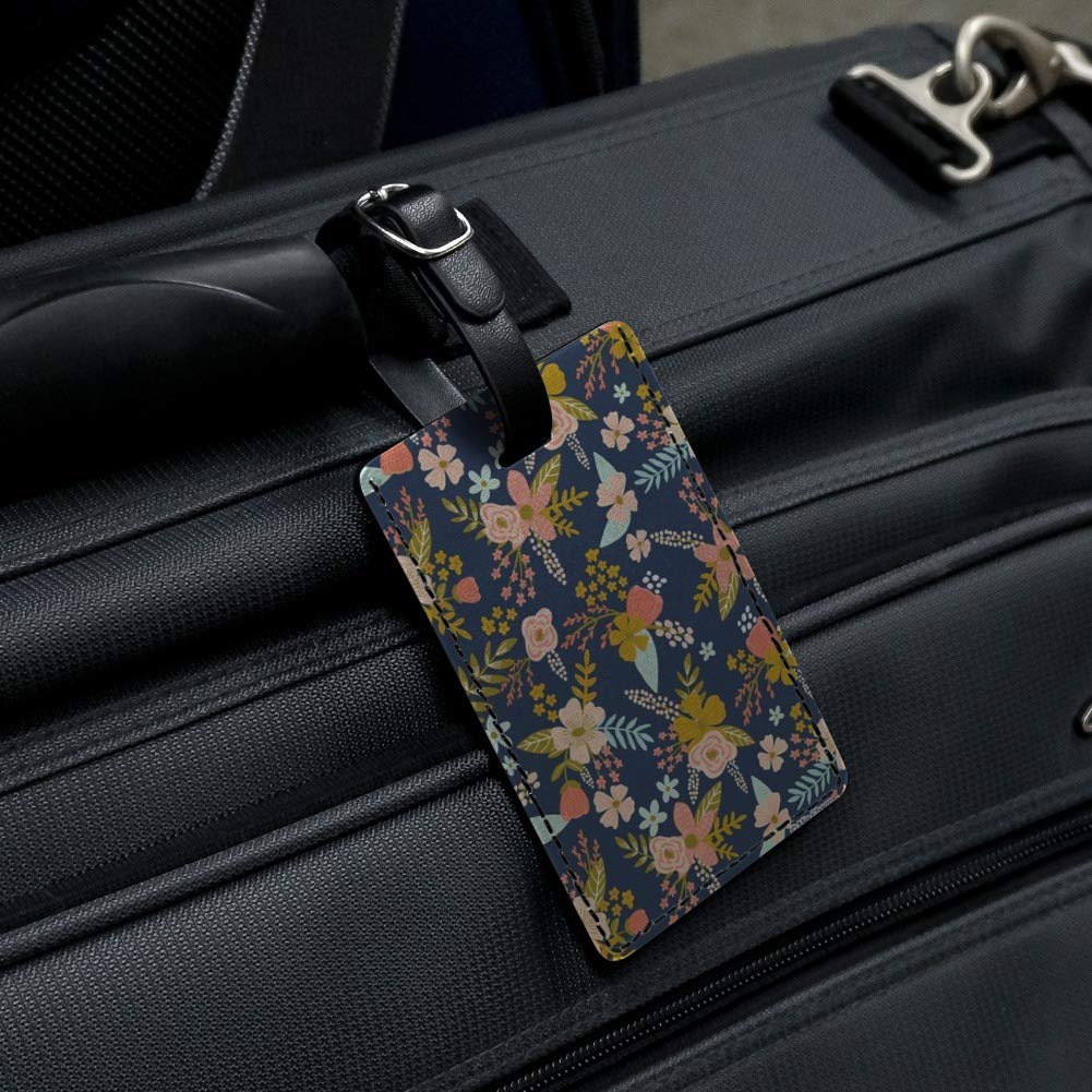 Premium Rectangle Leather Luggage Tag - Personalized ID Card Holder for Suitcases & Carry-On Bags | Perfect for Travel, Business Trips & Vacation Identification