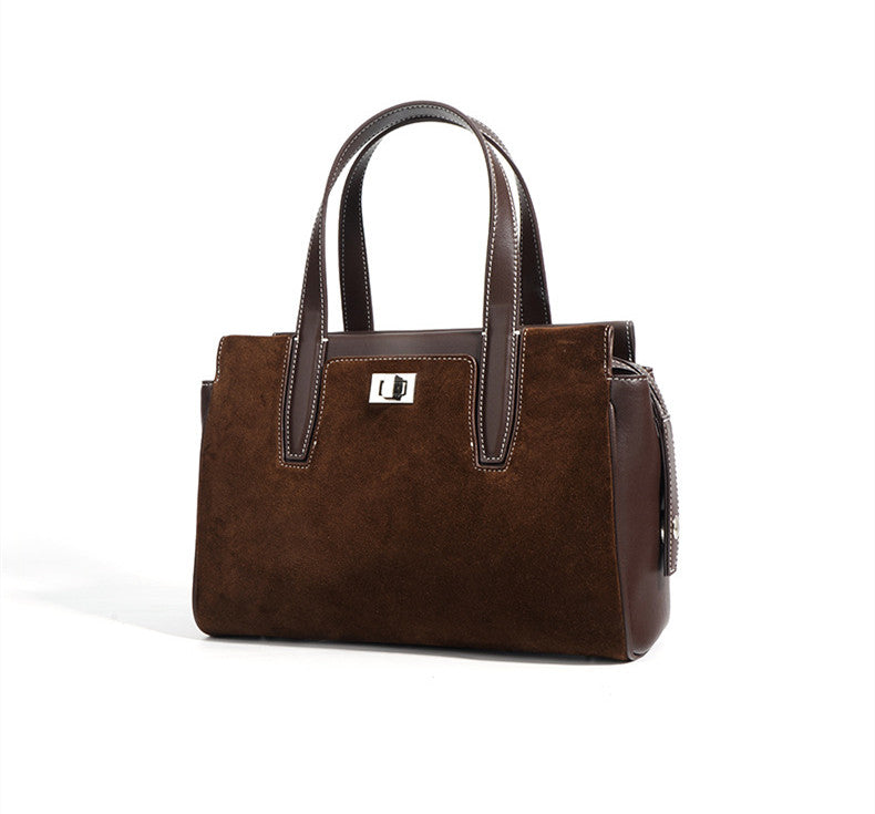 Premium Suede Leather Work Bag for Women & Men - Durable & Stylish Laptop Briefcase for Office, Business, Travel & Commuting