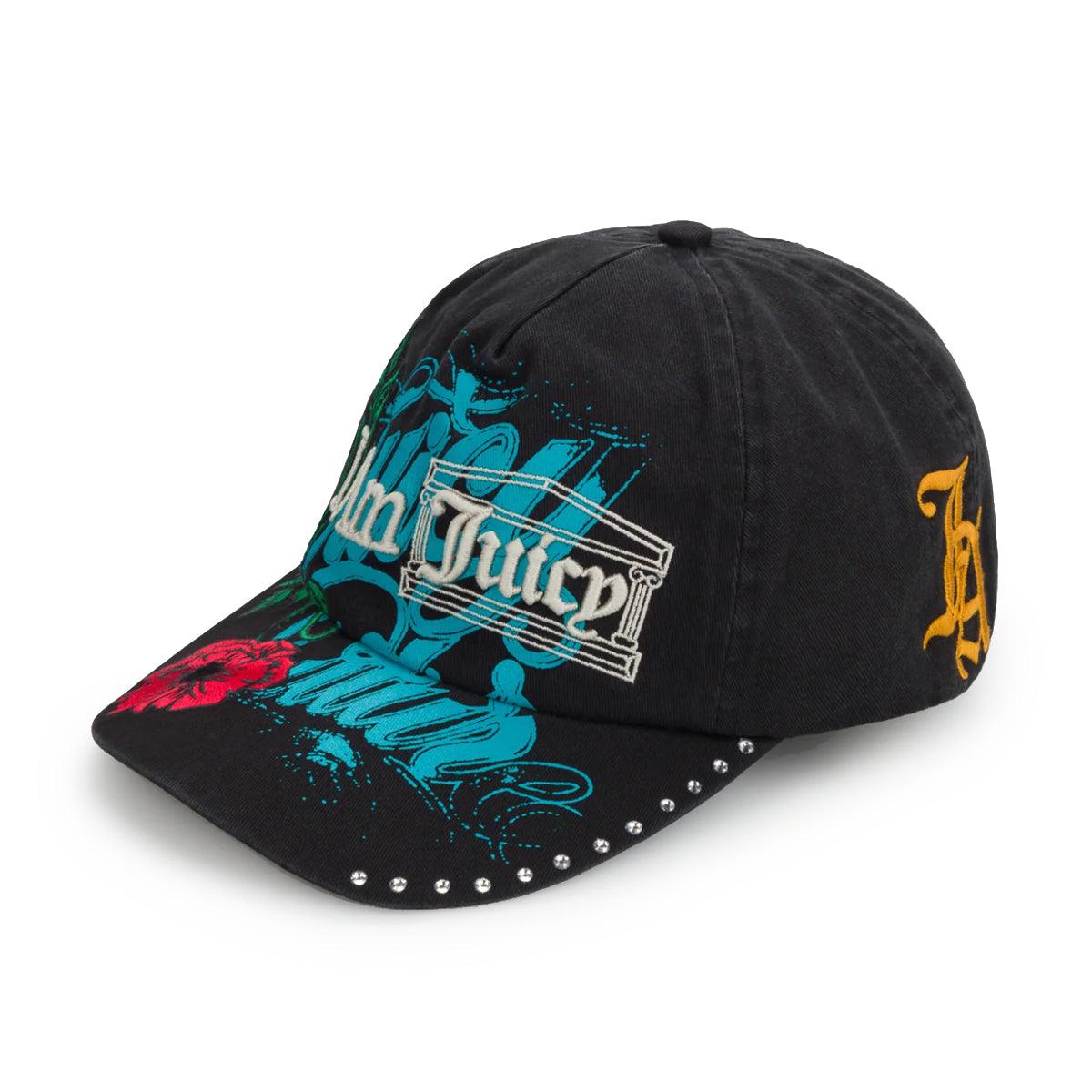 Juicy Couture Black Tie Dye Baseball Cap for Women - Stylish Adjustable Dad Hat for Casual Outfits, Beach & Streetwear Fashion