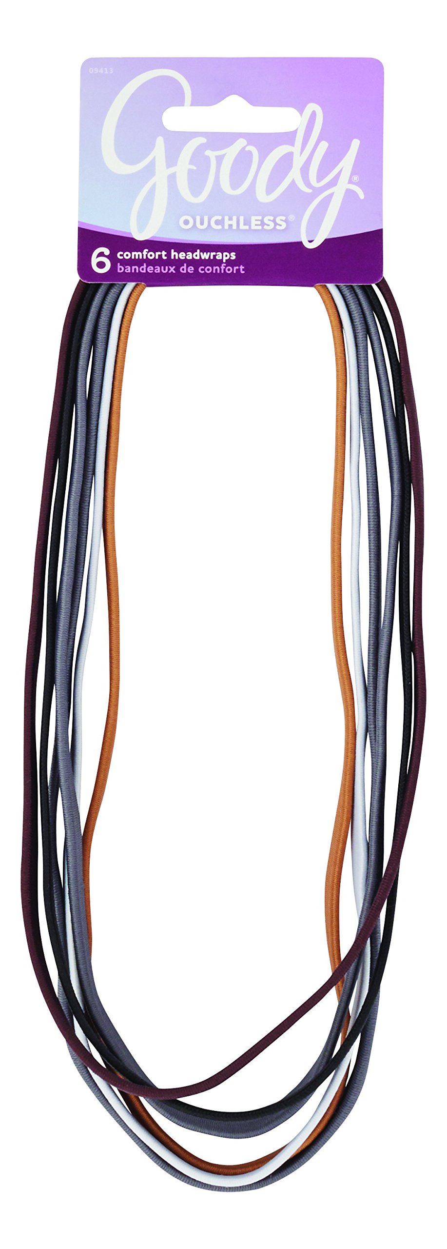 Goody Styling Essentials Ouchless Elastic Headwraps - 6 Pack Neutral Hair Bands for Women & Girls | Perfect for Workouts, Yoga, Sports & Everyday Styling