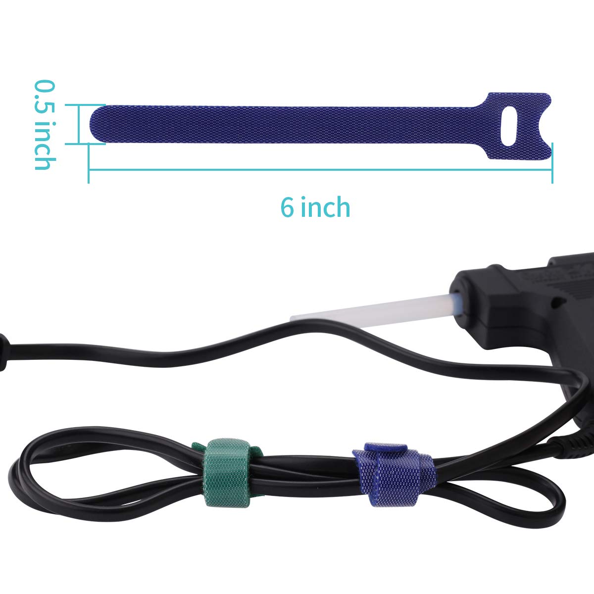 Reusable 6-Inch Multi-Purpose Cable Ties | Microfiber Fastening Straps for Headphones, Phones, Electronics & PC Wire Management (5 Colors) | Perfect for Home Office, Travel & DIY Organization