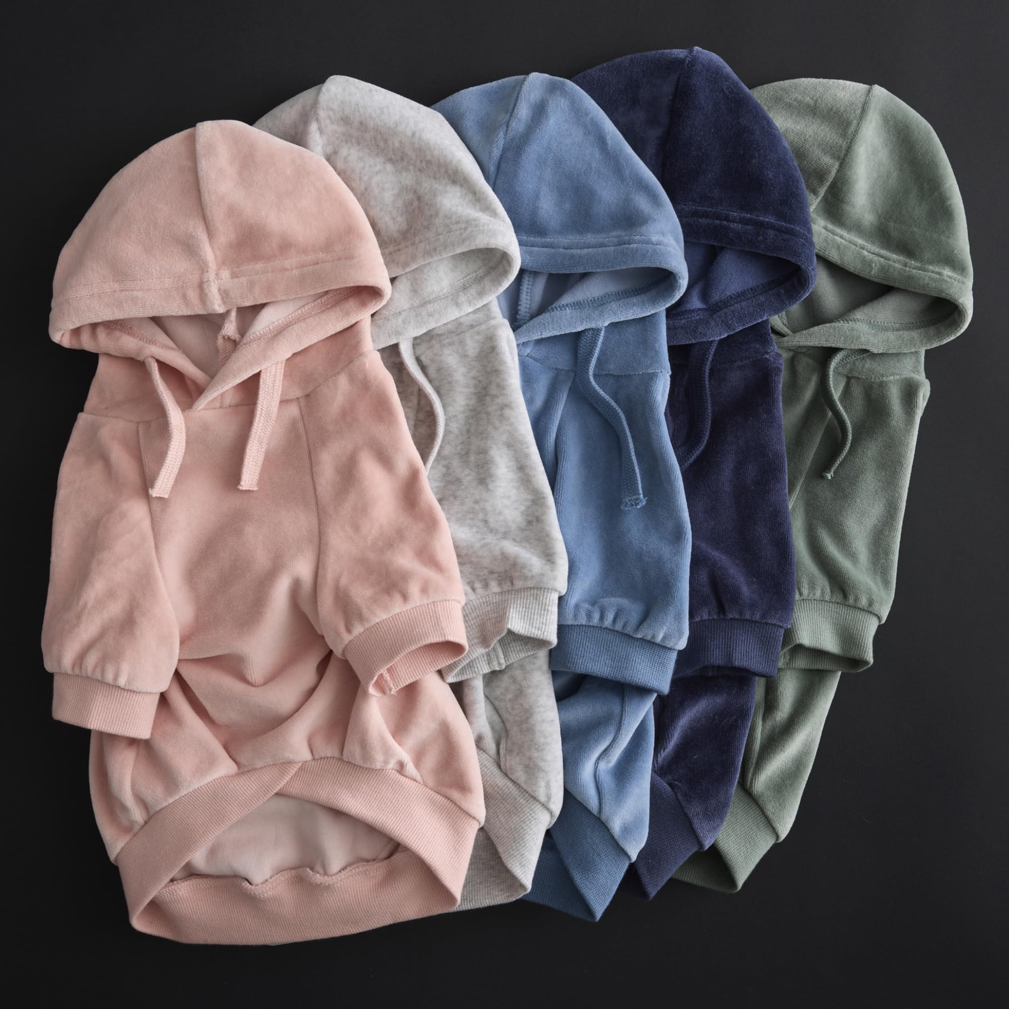 Organic Cotton Velour Dog Hoodie - Cozy Pet Coat for Small, Medium & Large Dogs - Light Gray Heather - Perfect for Winter Walks & Indoor Comfort