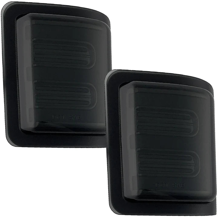 Ford 08-16 Super Duty F250/F350 Side Mirror Lenses (2-Piece Set) - Ultra Bright White/Amber Running Lights & Amber Turn Signals - Smoked/Clear Lens - Upgrade for Night Driving & Enhanced Visibility