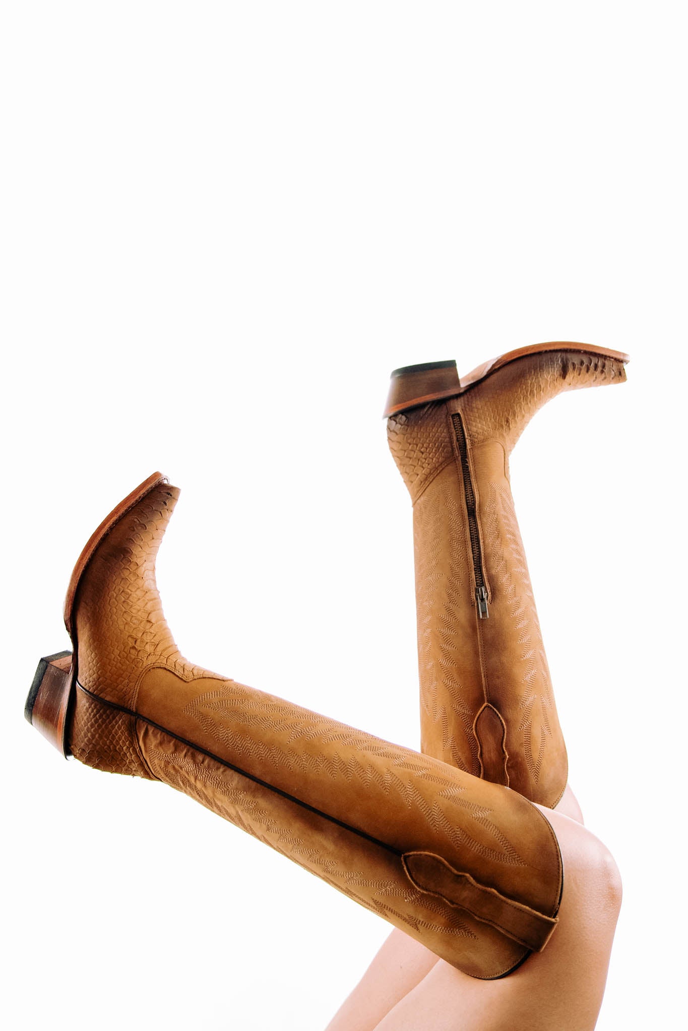 Presley Matte Python Tall Snip Toe Cowgirl Boots for Women - Western Fashion Riding Boots with Pointed Toe | Perfect for Country Concerts, Rodeos & Cowgirl Outfits