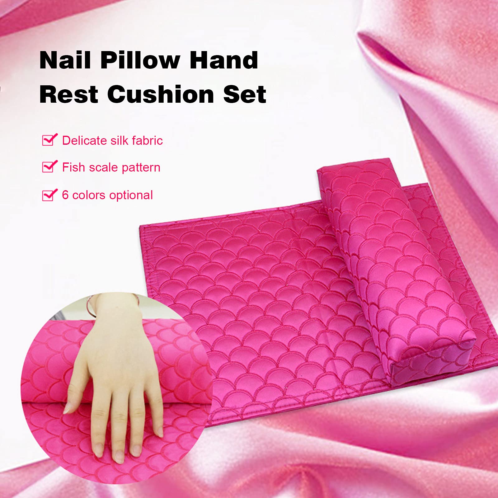 LAURAG Nail Pillow Set - Manicure Hand Rest Cushion for Nail Art, Salon & Home Use - Perfect for Gel Polish, Acrylic Nails & Pedicures
