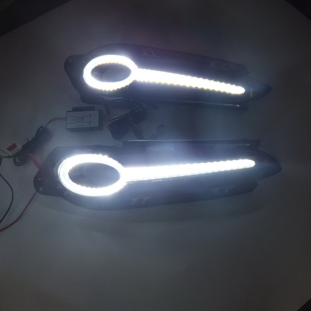 Honda HR-V HRV Vezel 2015-2018 LED Daytime Running Lights - 6000K White DRL Fog Lamp Cover - Upgrade Front Bumper Lighting for Better Visibility & Safety