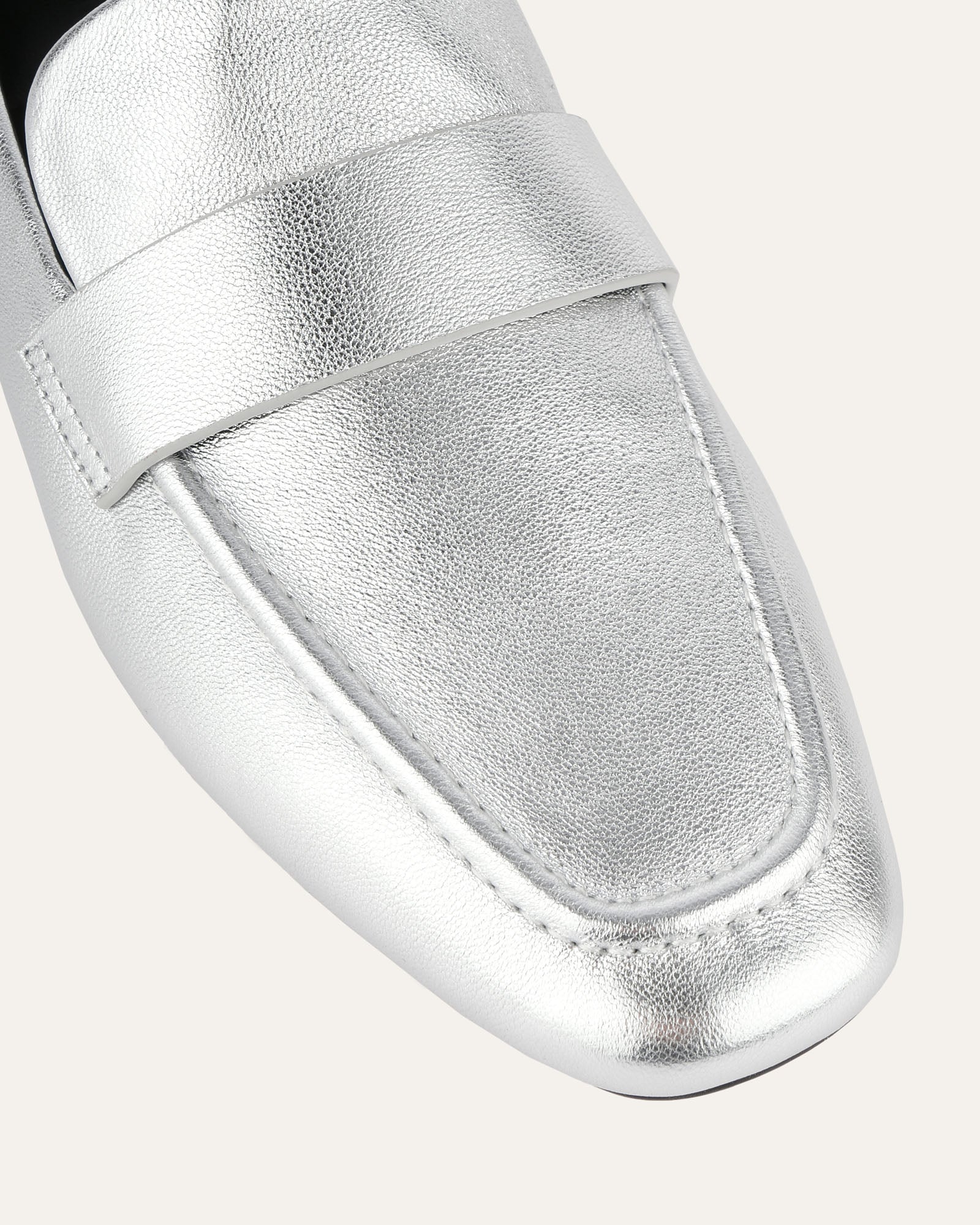 BOWEN Men's Silver Leather Loafers - Comfortable & Stylish Slip-On Shoes for Casual Wear, Office & Dress Occasions