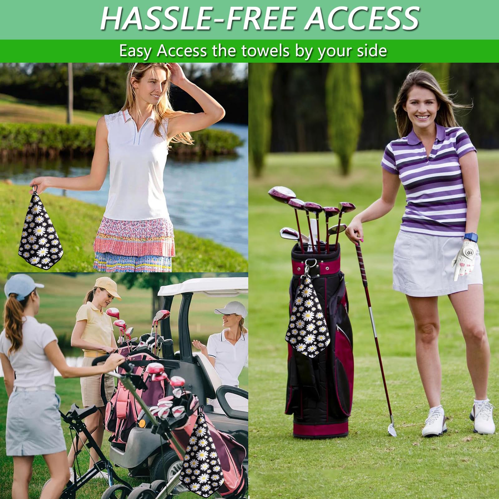 Premium 2-Pack Golf Towel Set with Club Brush - 16