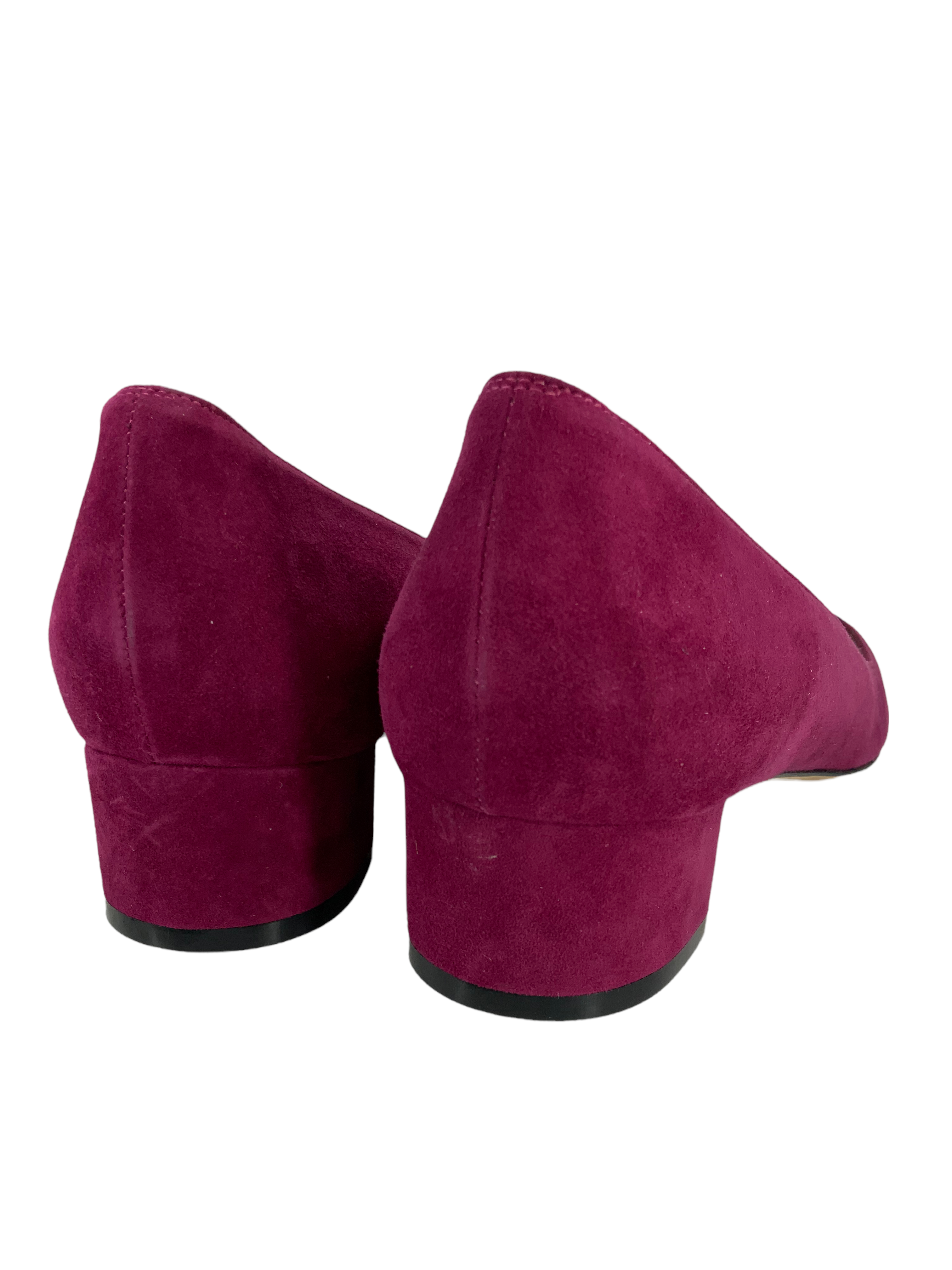 Manolo Blahnik Listony Block Heel Suede Pumps Size 9.5 - Elegant Women's Dress Shoes for Weddings, Parties & Office Wear