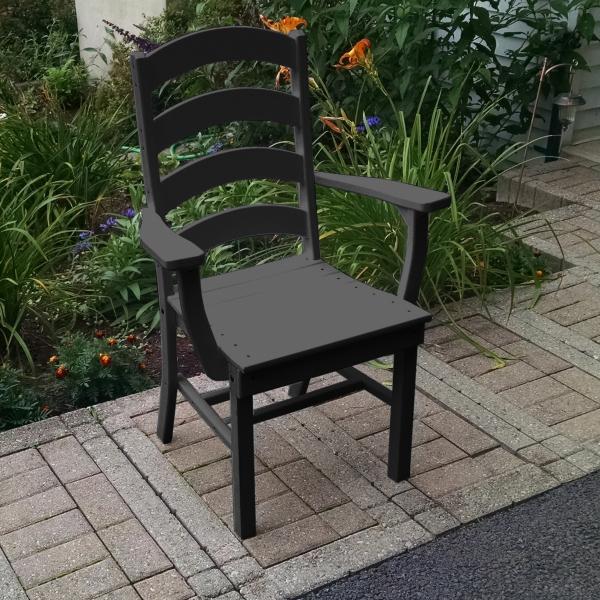 Ladderback Dining Chair with Arms - Solid Wood Kitchen & Dining Room Furniture for Home, Restaurant & Cafe Use