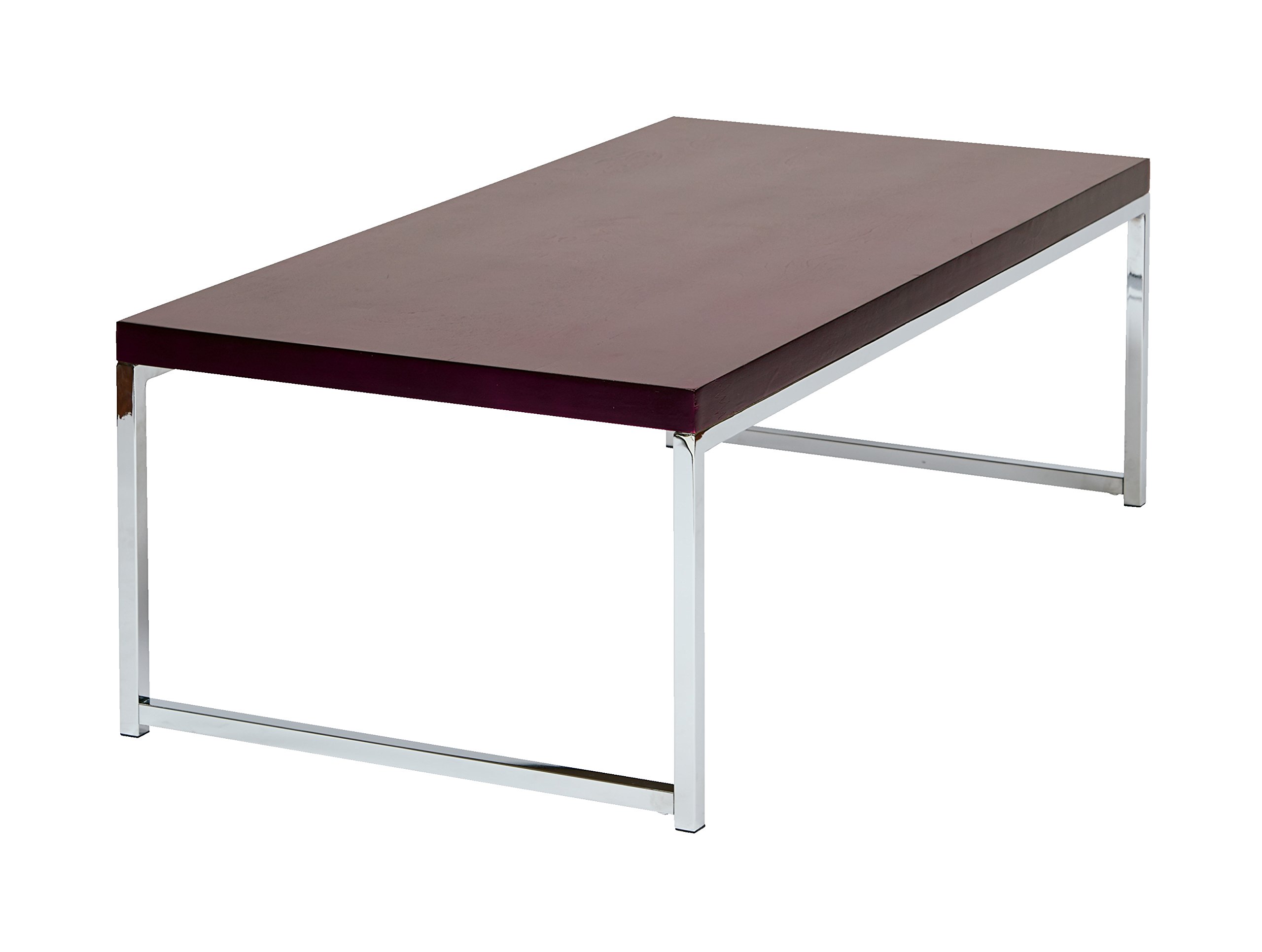 Chrome Base Espresso Coffee Table - Modern Home & Office Decor