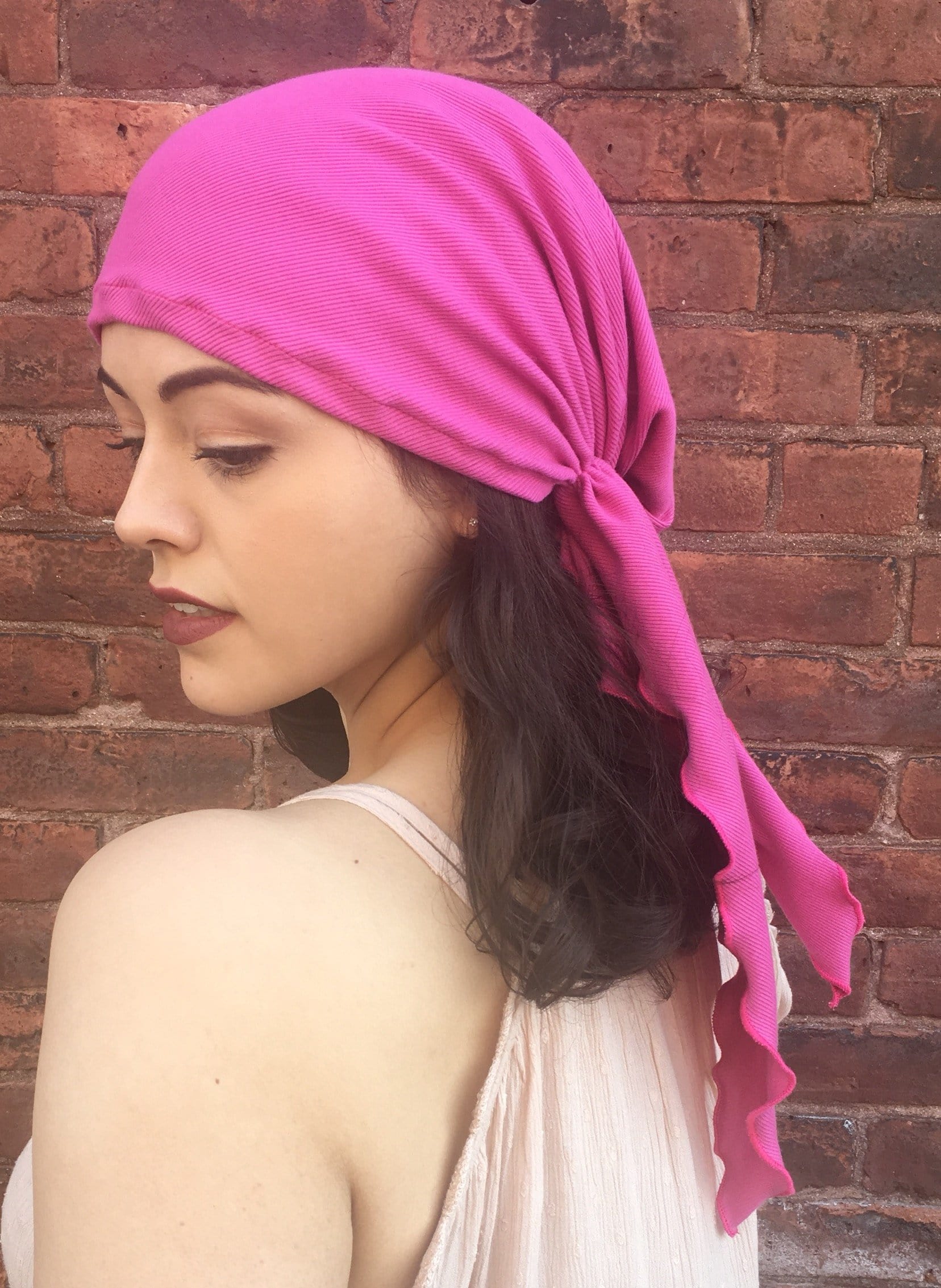 Soft Pink Pre-Tied Bandana Scarf for Women - Breathable Hair Covering for Chemo, Hijab, Tichel or Long Hair - Stylish Head Wrap for Everyday Wear, Outdoor Activities & Special Occasions