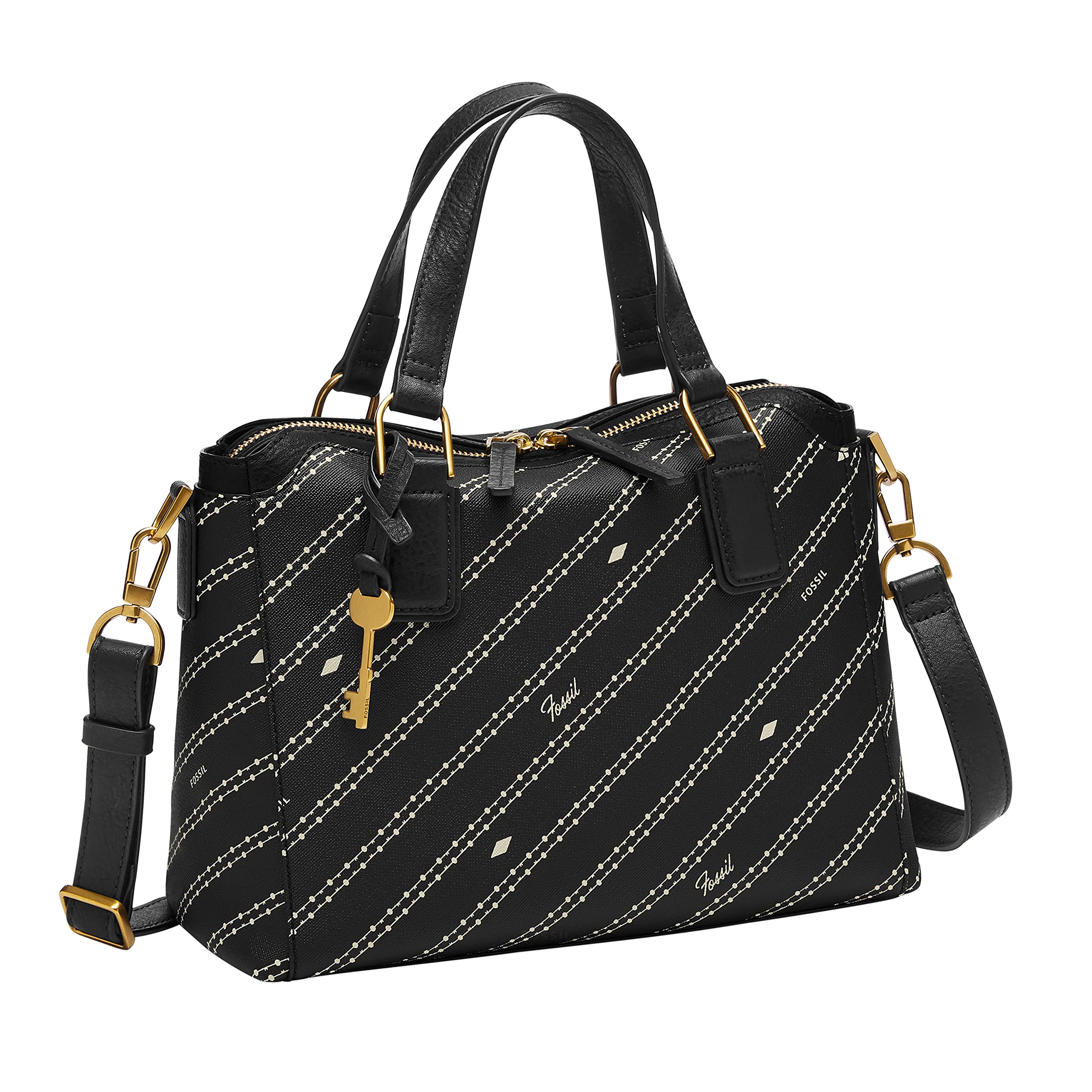 Fossil Jacqueline Leather Satchel Handbag for Women - Stylish Crossbody Purse for Work, Travel & Everyday Use