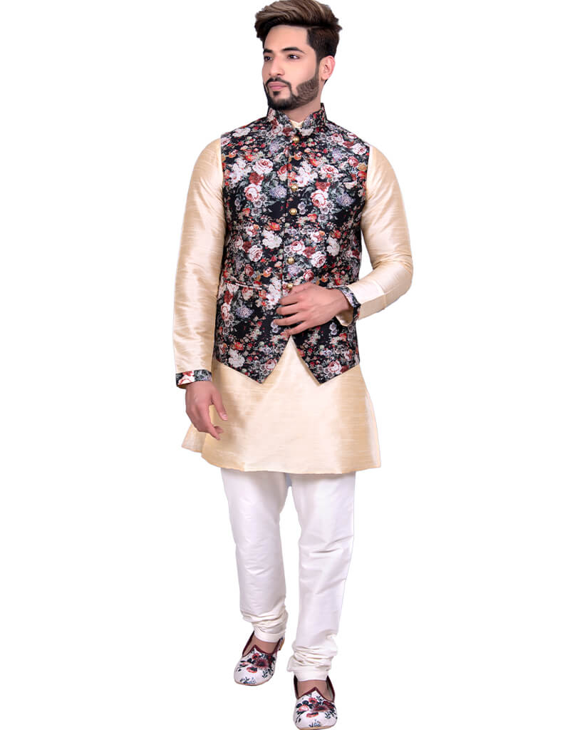 Elegant Beige Kurta with Art Silk Chudidaar - Traditional Indian Ethnic Wear for Women - Perfect for Festivals, Weddings & Special Occasions