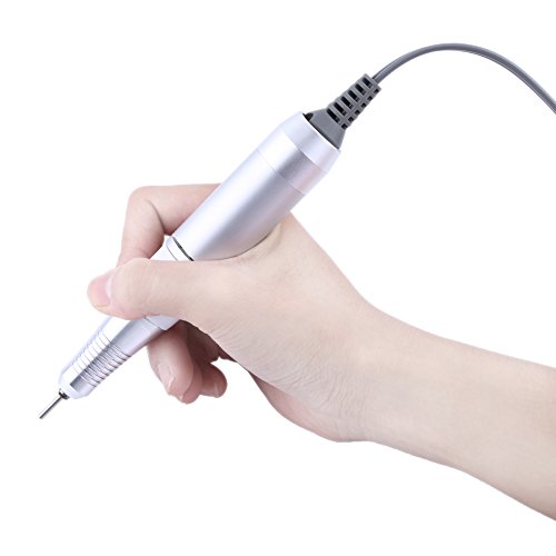 Professional Electric Nail Drill Pen - Low Noise & Vibration Manicure Pedicure Kit with Nail Cutter & Polisher (15x2.5cm) for Salon & Home Nail Care