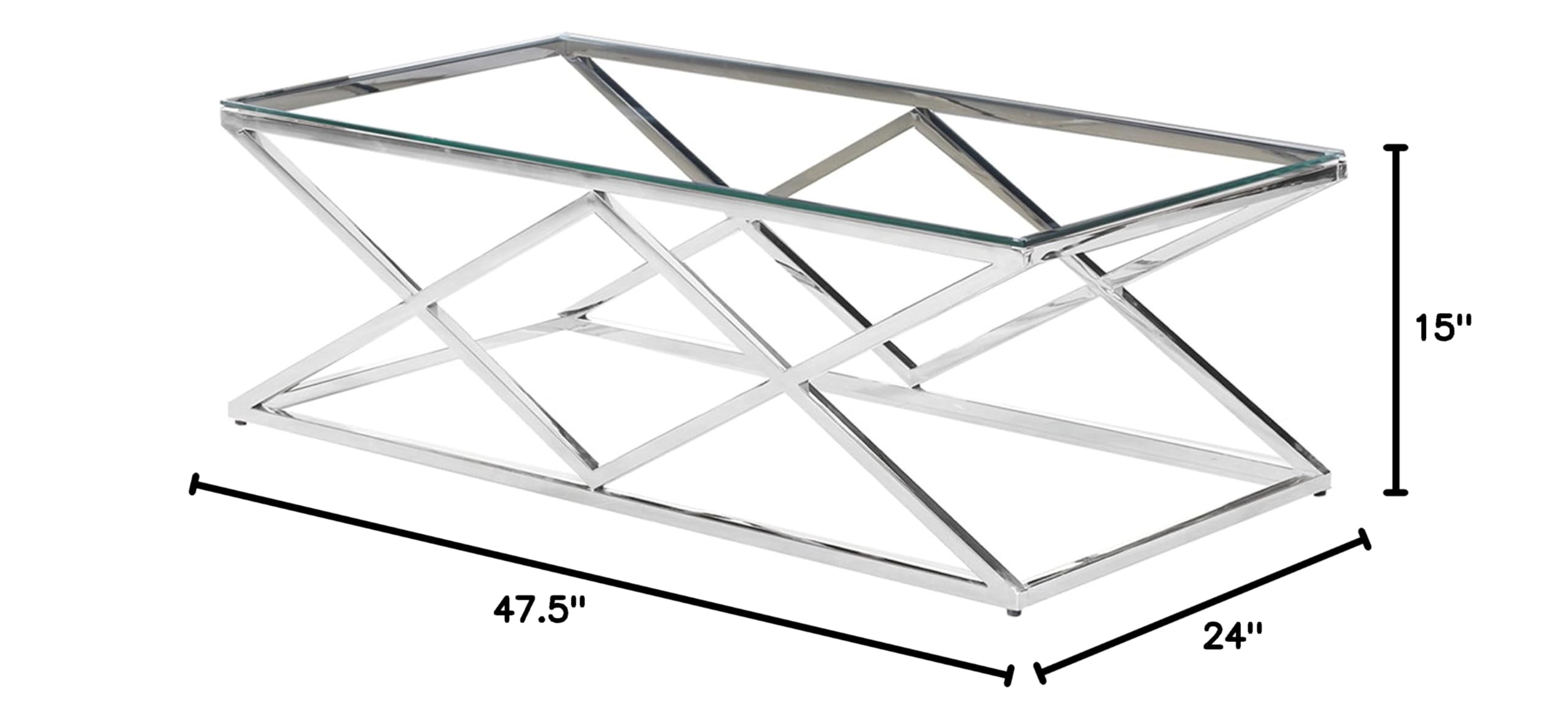 Premium E44 Silver Coffee Table - Modern Living Room Furniture for Home Decor & Small Space | Perfect for Apartments, Offices & Lounge Areas