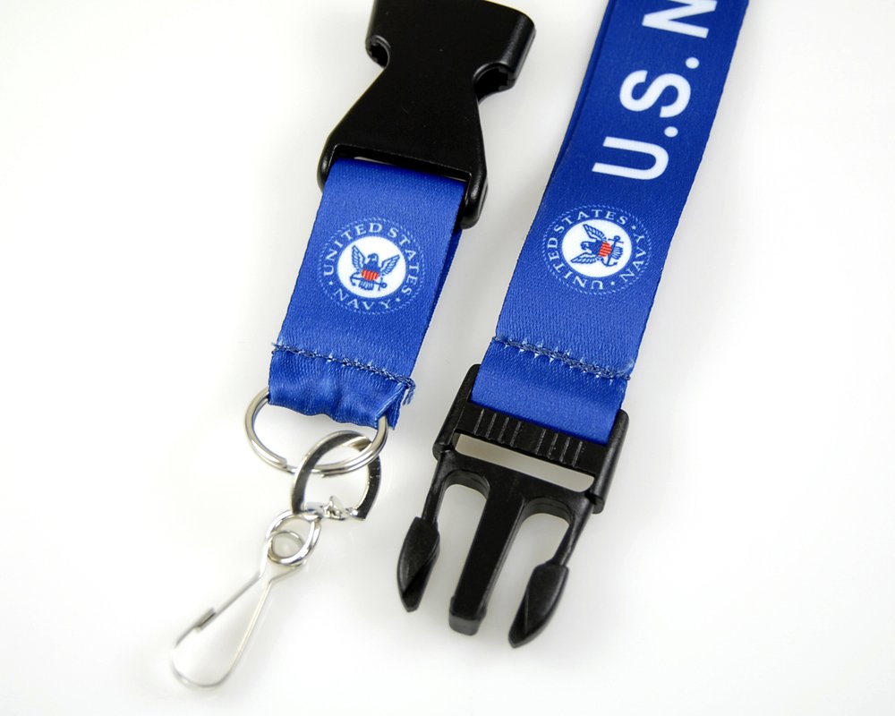 Official US Navy Lanyard - Military Blue for ID Badges & Keys
