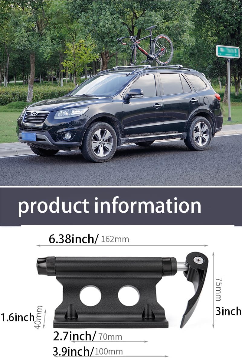1pc Universal Quick Release Bike Fork Mount Rack - Black Roof & Trunk Carrier for Vehicles, Trucks, Pickups, Trailers & Vans | Secure Bike Transport for Road Trips & Outdoor Adventures
