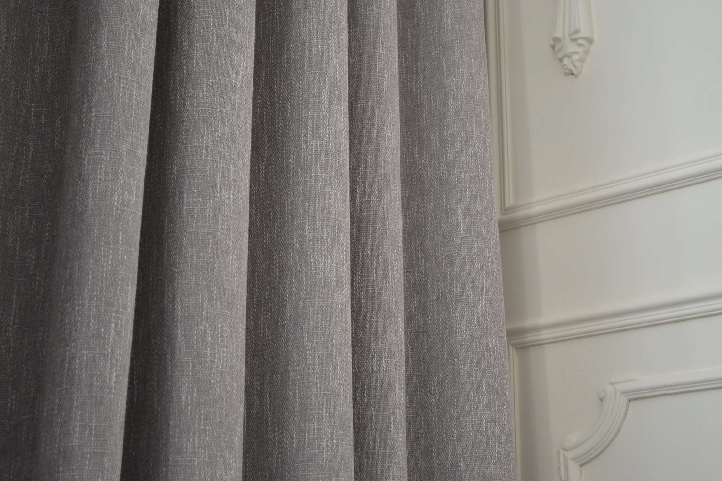 Premium Extra Long Gray Linen Curtains - Custom 16-24 ft Length & 9 ft Width for High Ceiling Windows | Luxury 2-Story Drapes for Living Room, Bedroom & Tall Windows