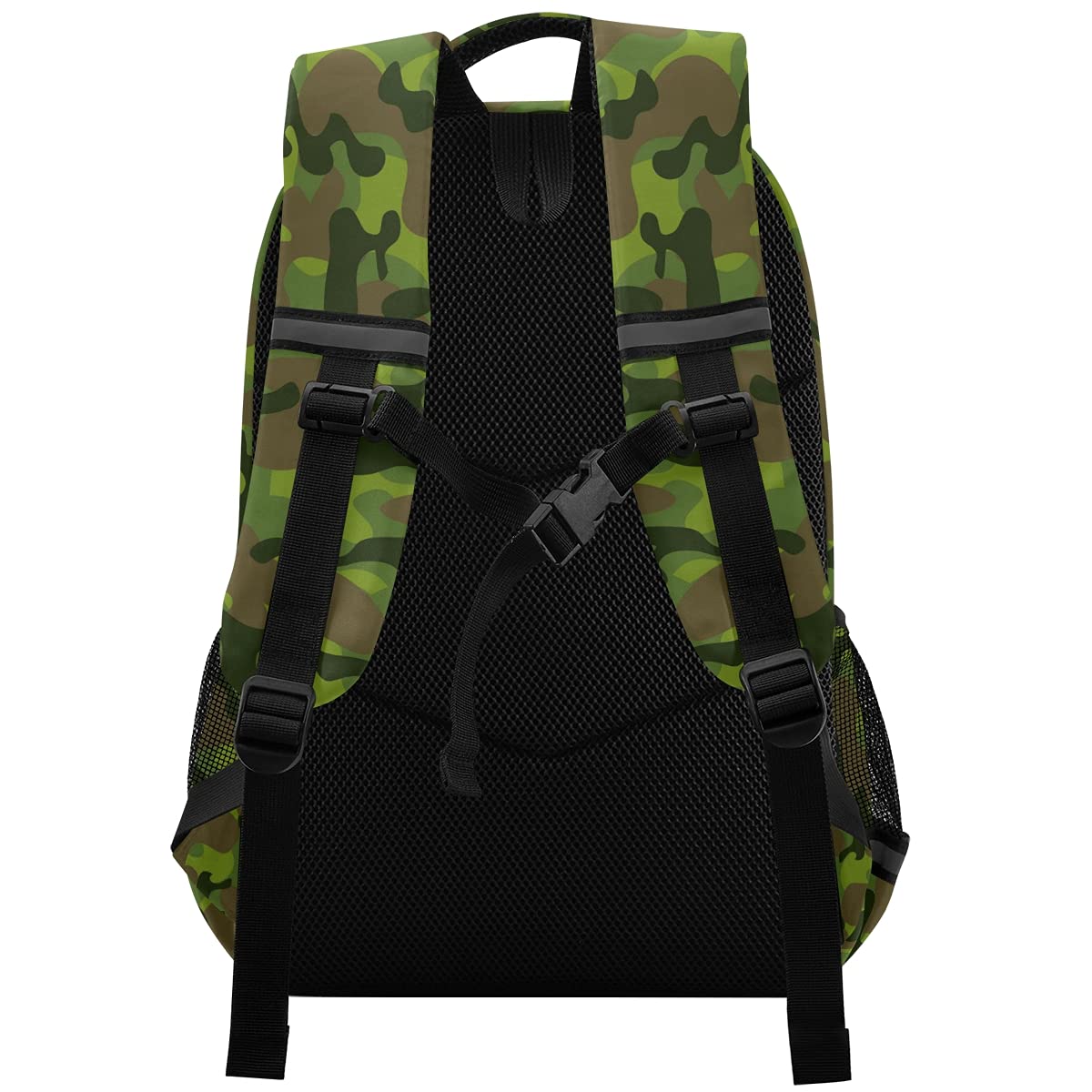 **MNSRUU Camouflage Green Laptop Backpack with Chest Strap - Durable School, Travel & Hiking Backpack for Boys & Girls - Perfect for College, Work & Outdoor Adventures**