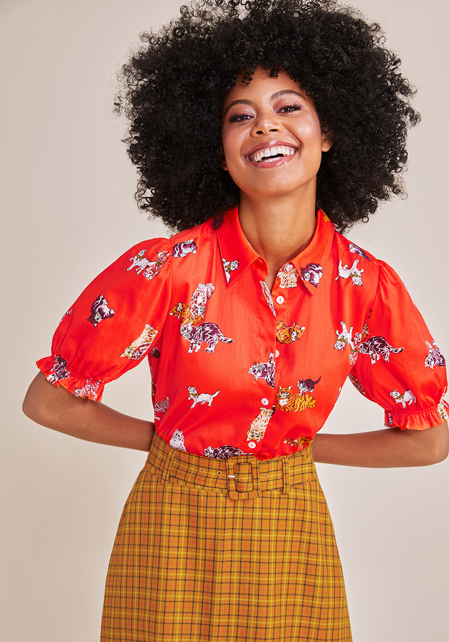 Brighter Days Puff Sleeve Blouse - Women's Fashion Tops for Casual & Office Wear | SEO Friendly