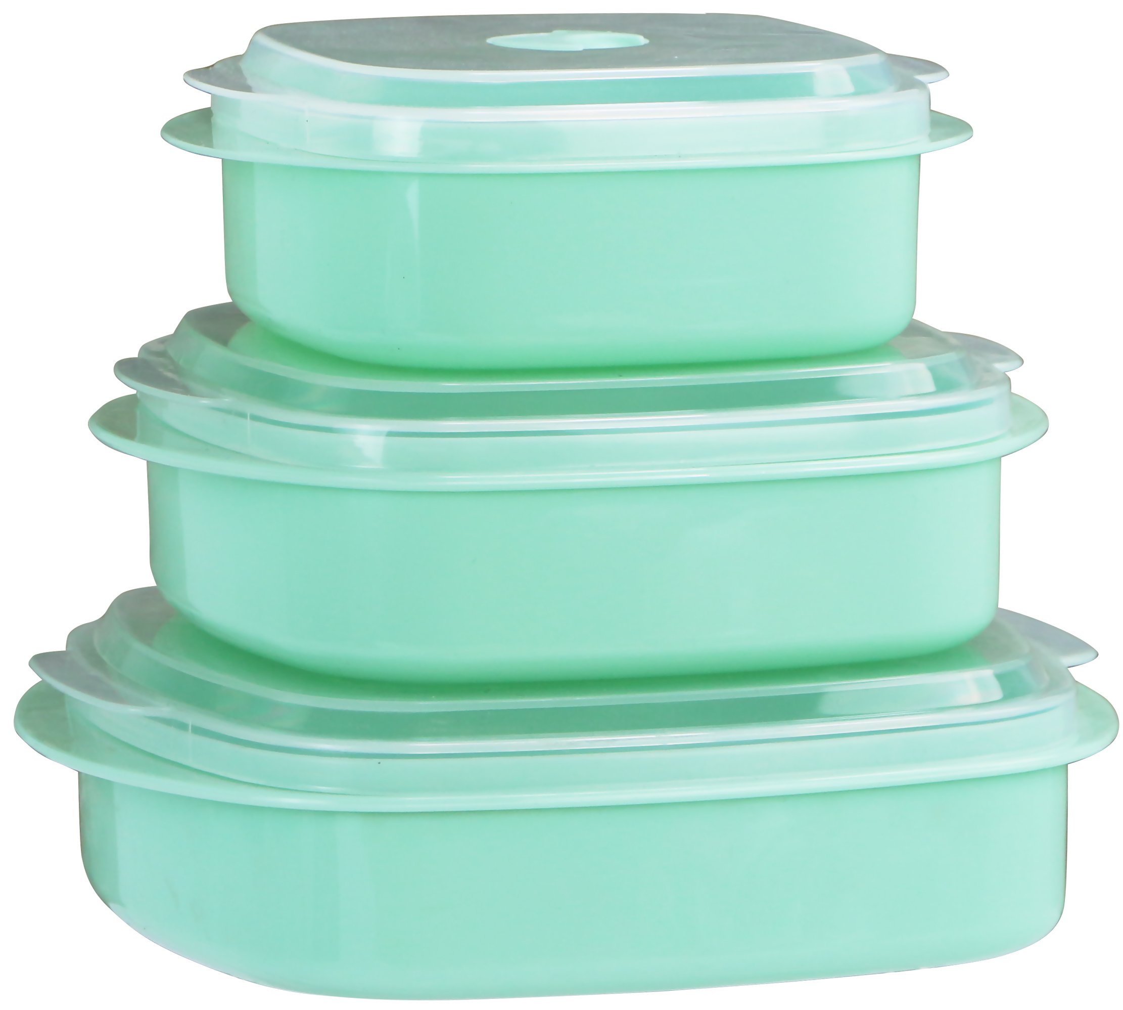 Reston Lloyd Nesting Microwave Containers Set of 3 - BPA-Free Plastic Food Storage with Adjustable Steam Vents | Airtight Meal Prep Containers for Freezer & Dishwasher Safe | Perfect for Leftovers, Meal Prepping, and Office Lunch Storage