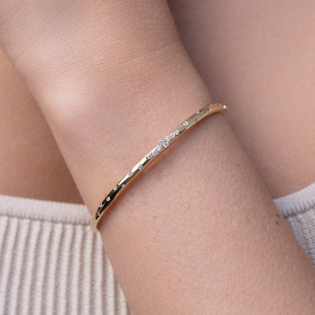 Elegant Diamond Stardust Bracelet for Women - 14K Gold Plated Cubic Zirconia Tennis Bracelet | Perfect for Weddings, Anniversaries & Special Occasions