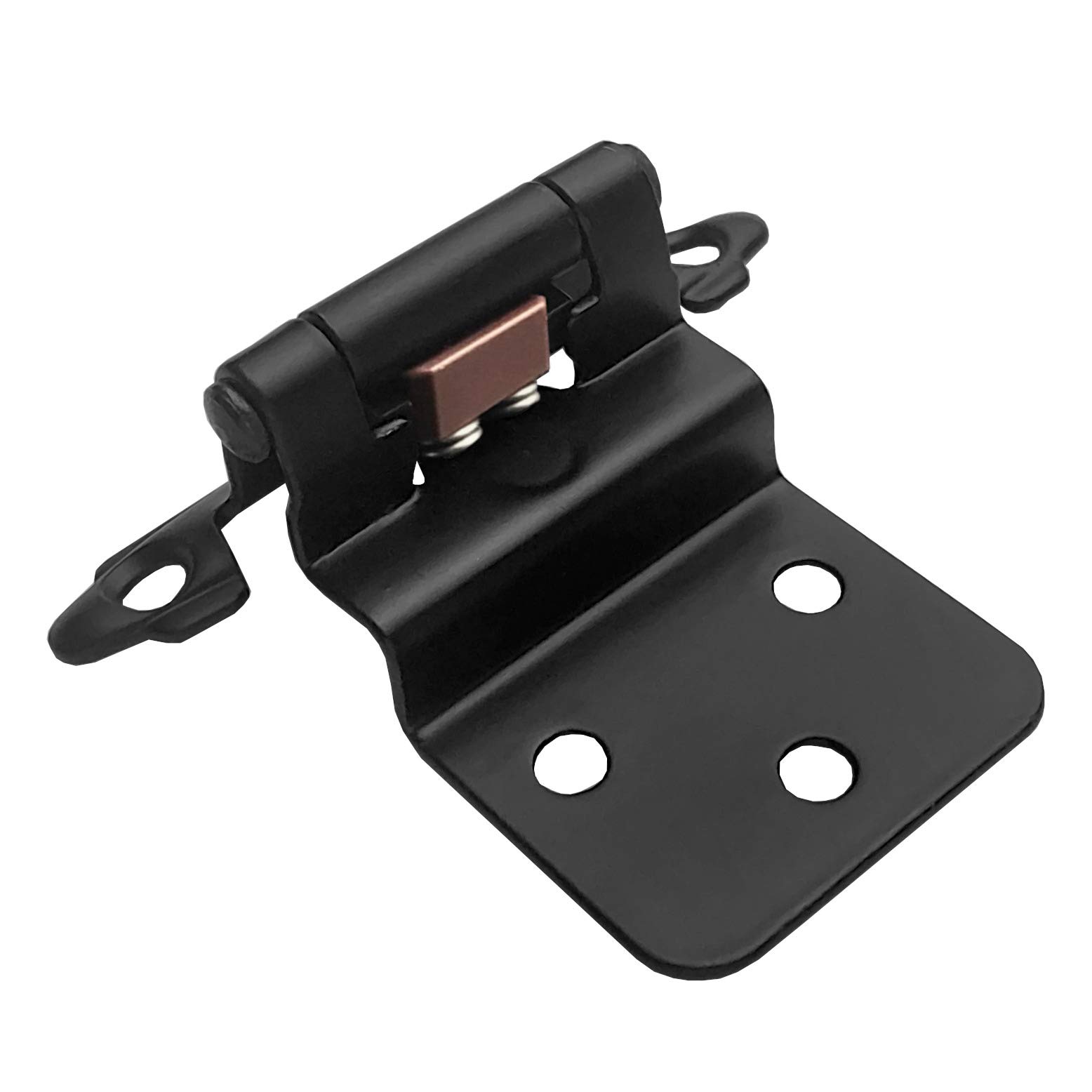 10-Pack ANGSTROM Partially Exposed Cabinet Hinges - 180° Self-Closing, Surface Mount 3/8