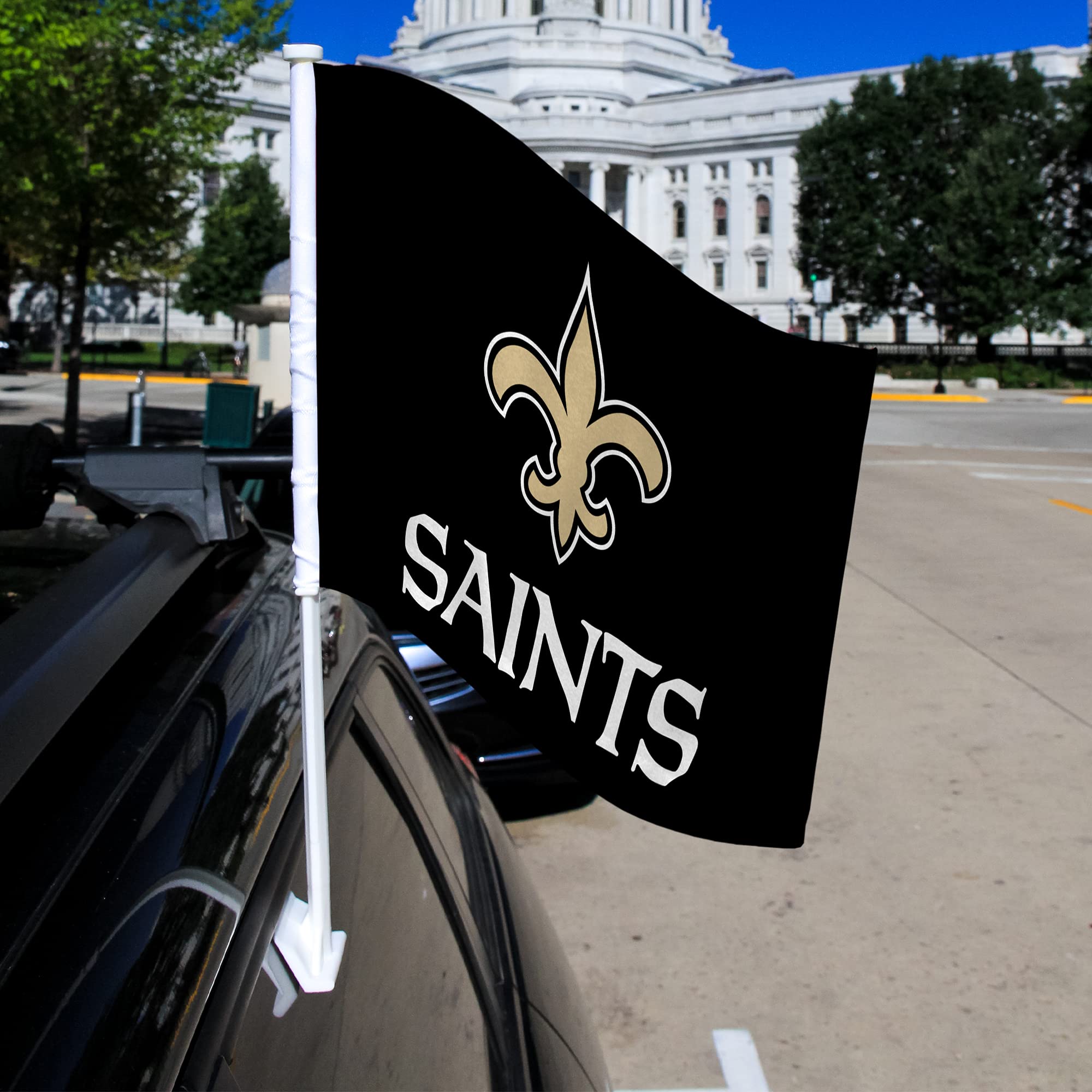 NFL Car Flag - Double Sided Officially Licensed Team Logo Car Accessory for Game Day, Tailgating & Road Trips - Fits All Vehicles