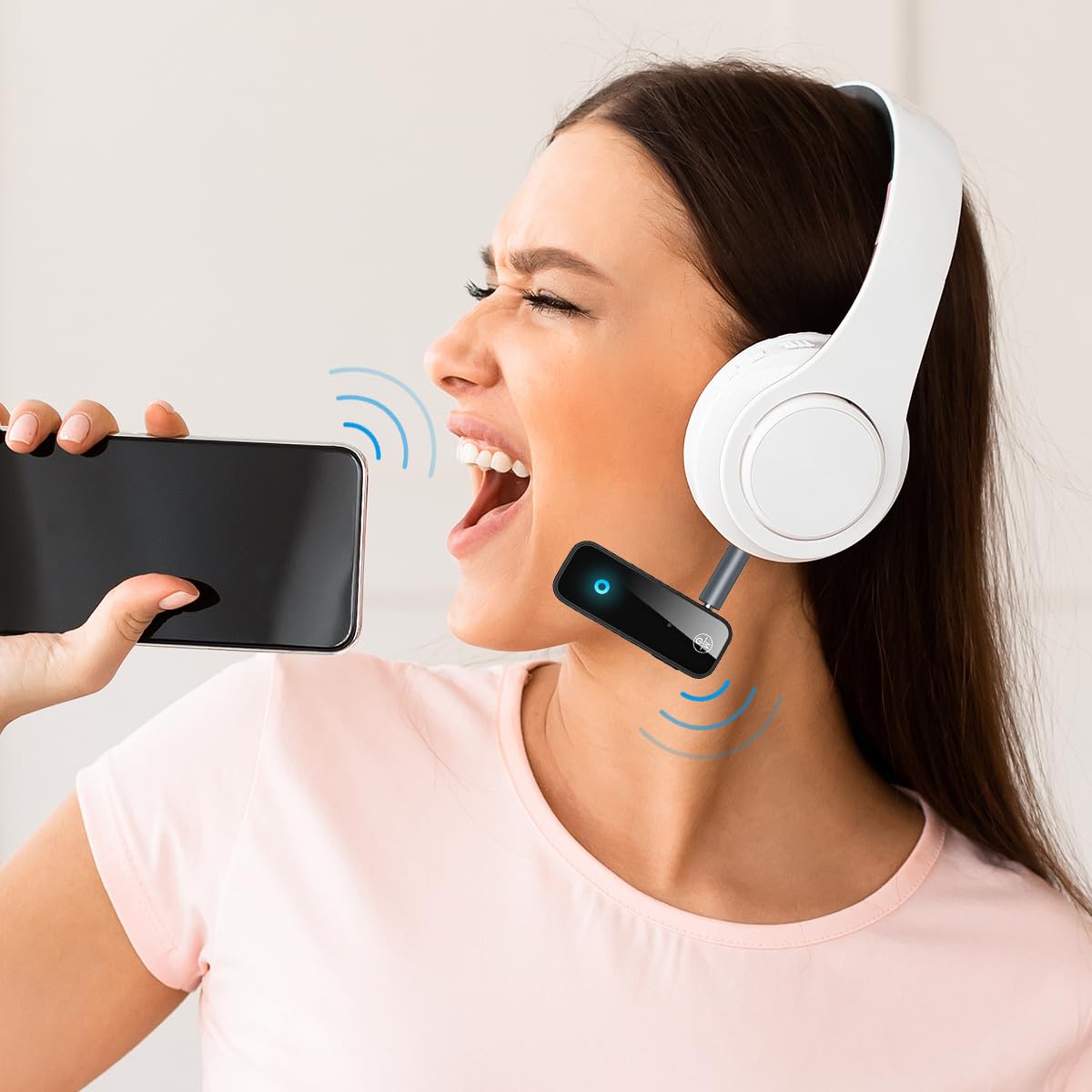 Brifit 2-in-1 Bluetooth 5.0 Transmitter & Receiver - Low Latency Wireless Audio Adapter with 3.5mm Jack for Home Theater, TV, PC, Headphones, and Wired Speakers - Perfect for Gaming, Streaming, and Music