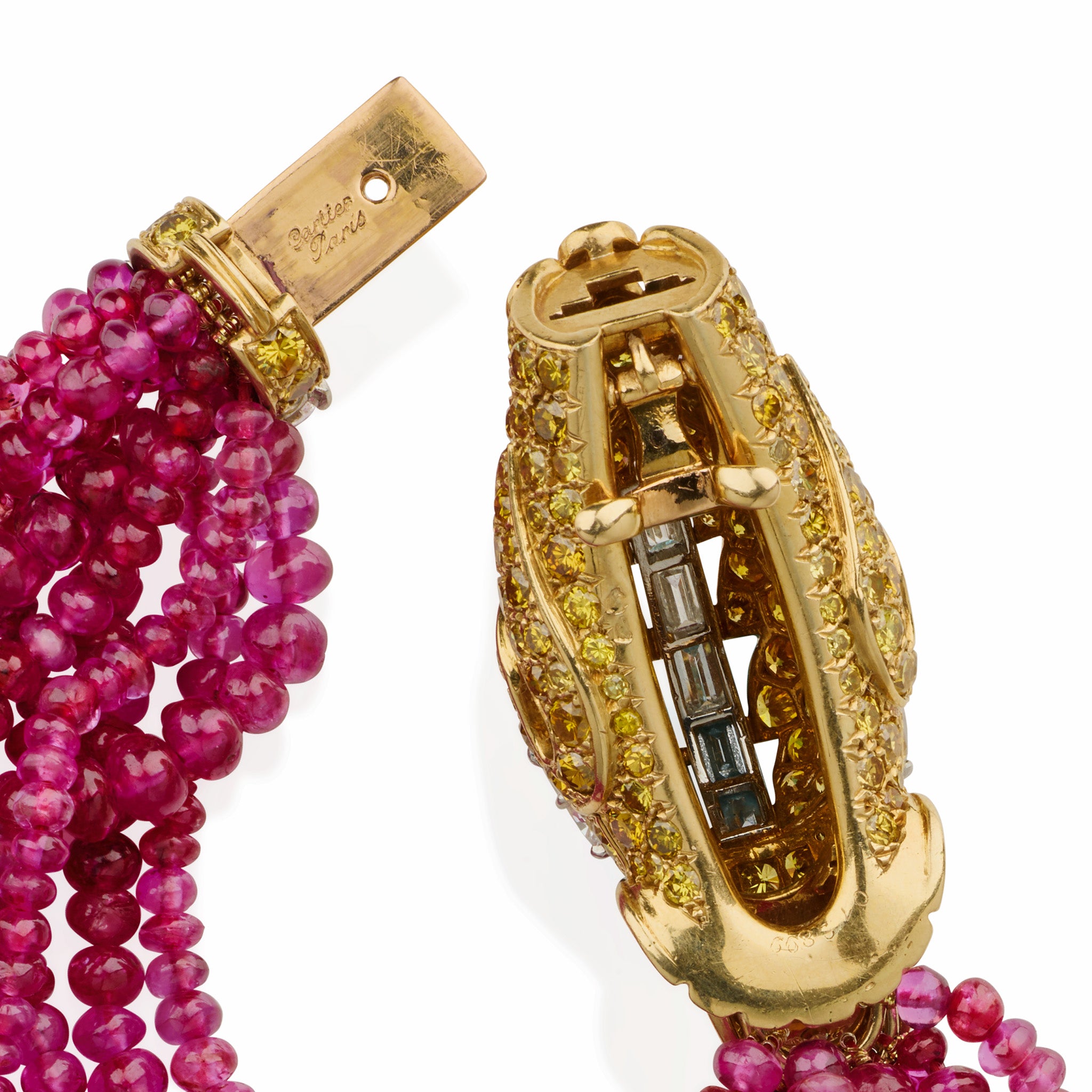 Cartier Paris Diamond & Ruby Chimera Head Bracelet - Luxury Jewelry for Women, Elegant Gift for Special Occasions