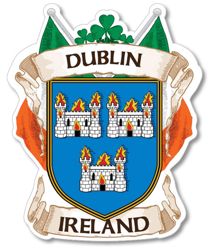 Dublin County Ireland Irish Car Bumper Sticker Decal - Waterproof Vinyl Decal for Cars, Trucks, Laptops - Show Your Irish Pride on St. Patrick's Day & Travel