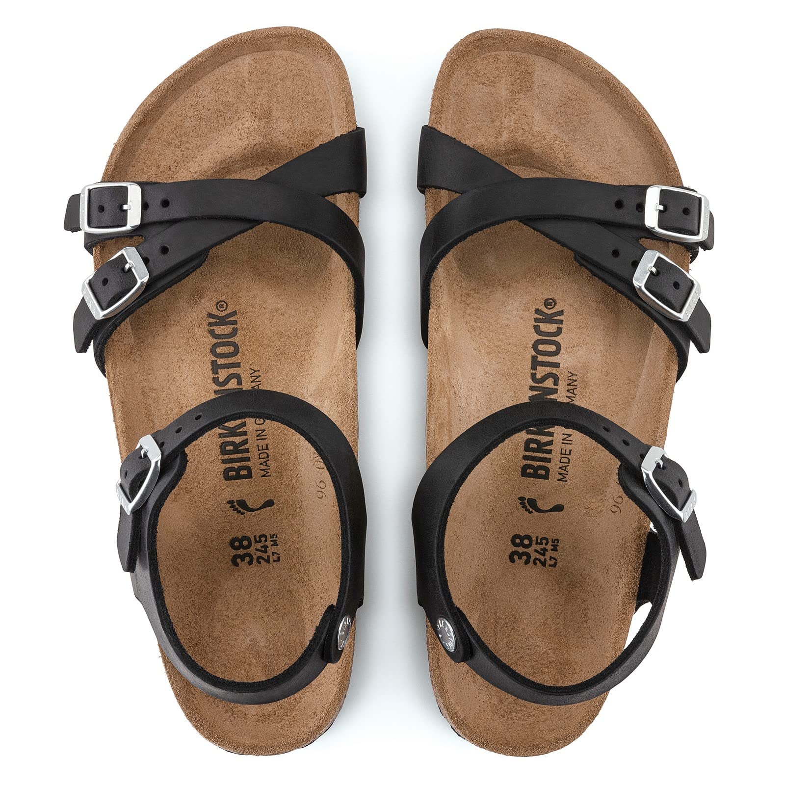 Birkenstock Unisex-Adult Granada SFB Sandals with Ankle Strap | Black Oil Leather | Comfortable & Durable for Walking, Travel & Casual Wear