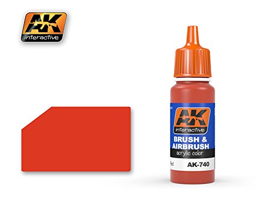 AK Interactive Premium Acrylic Red Paint - 17ml Bottle for Model Kits, Miniatures & DIY Crafts - High-Quality Hobby Paint for Airbrush & Hand Painting